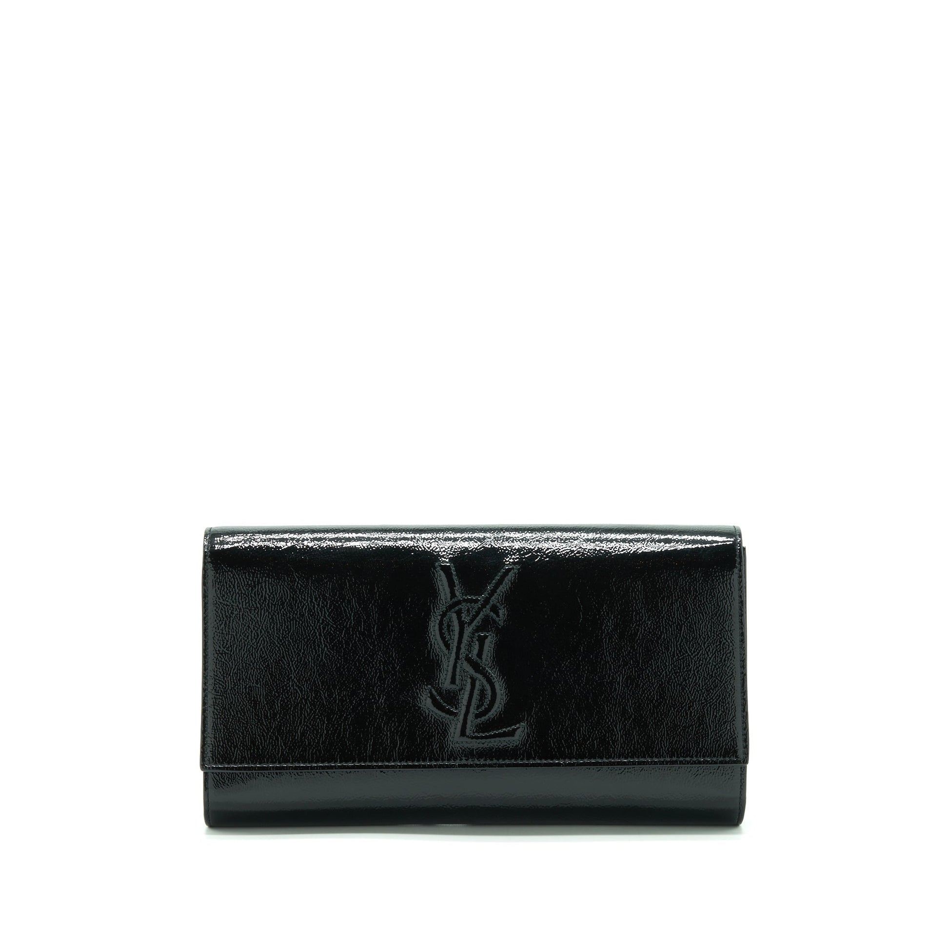 YSL Saint Laurent Clutch Patent Black Clutch Bag
