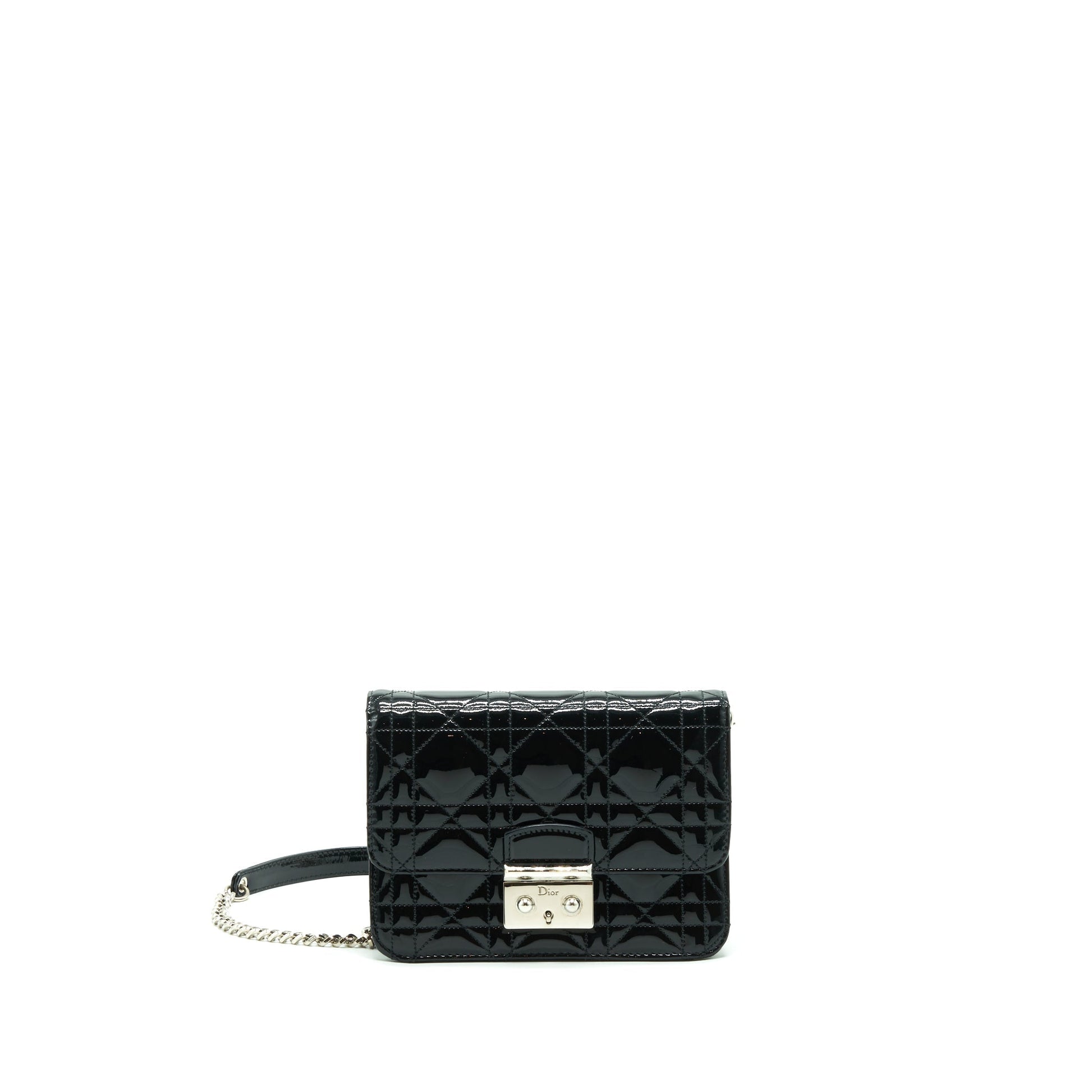 Dior Miss Purse Patent Handbag Black Mini Travel Bag