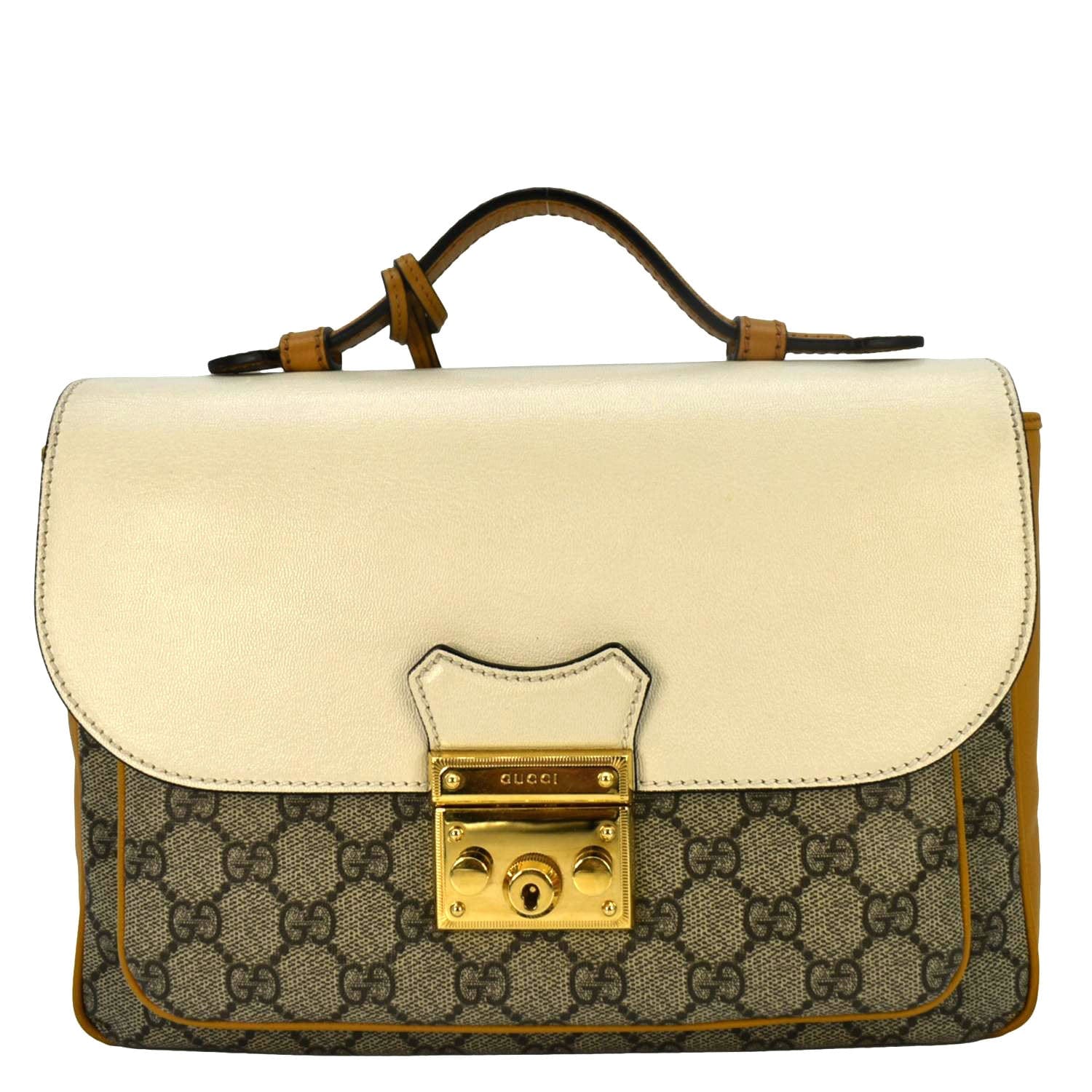 Gucci Padlock Shoulder Bag Canvas Beige