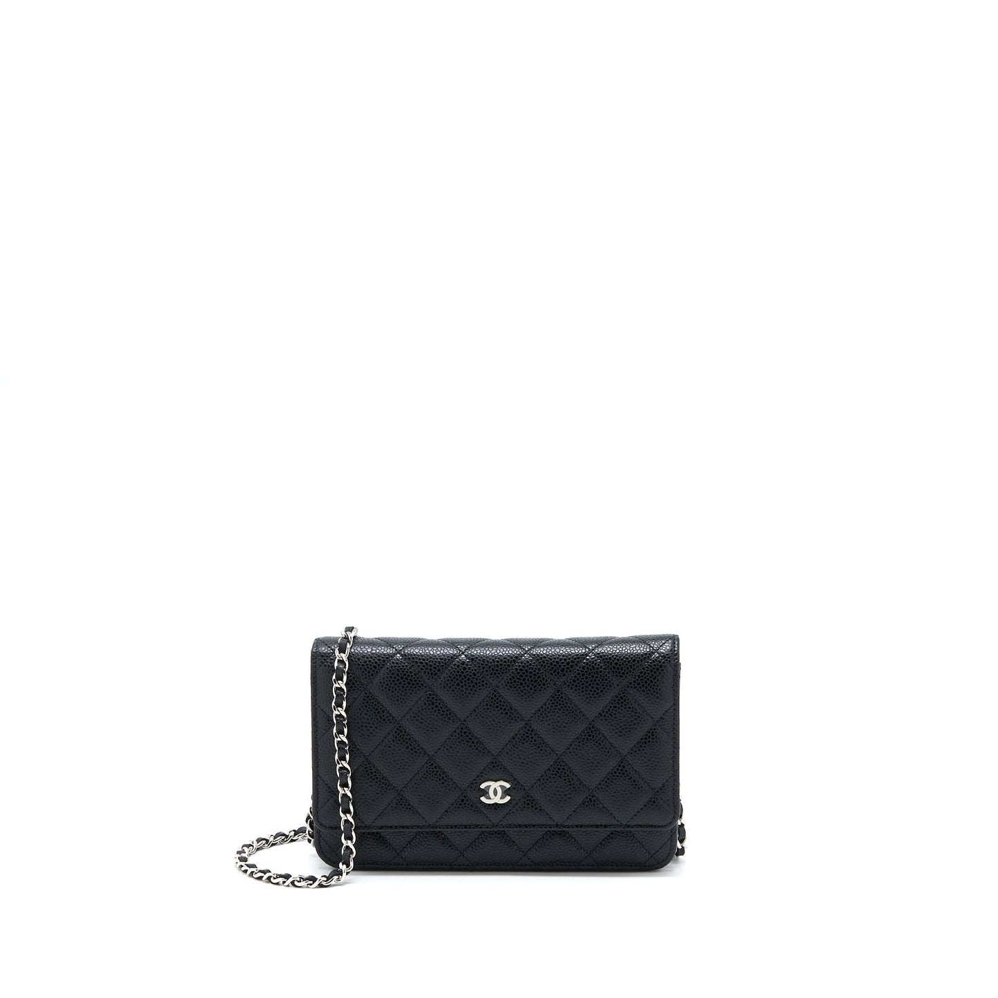 Chanel Classic On Caviar SHW Black Wallet Case Caviar Shw