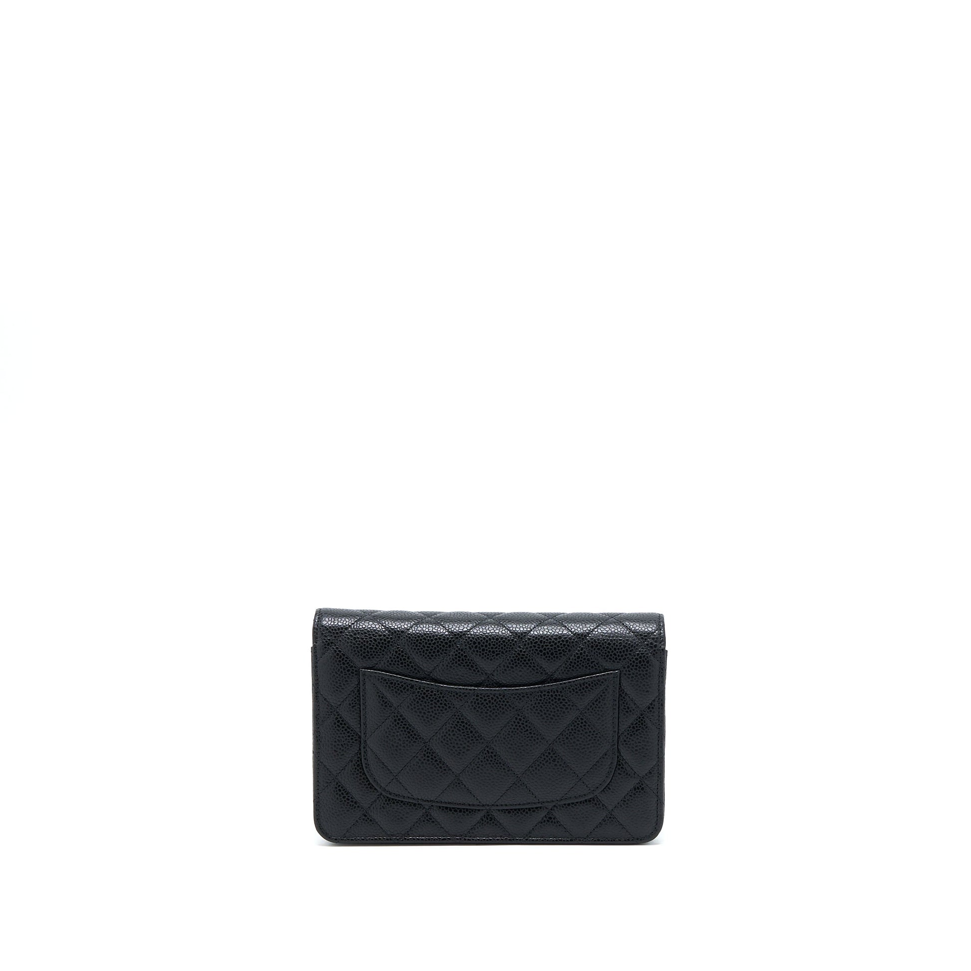 Chanel Classic On Caviar SHW Black Wallet Case Caviar Shw