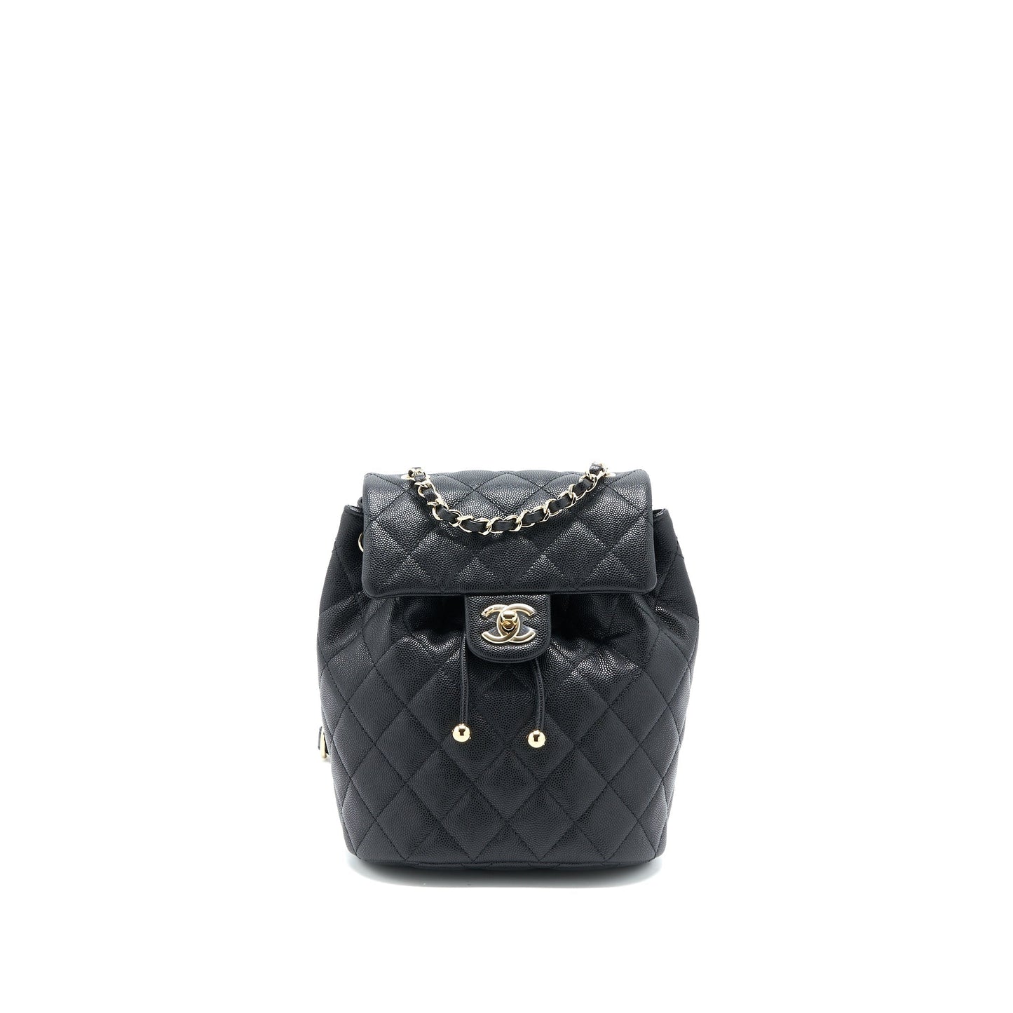 Chanel 23p Flap Backpack Caviar LGHW Microchip Black
