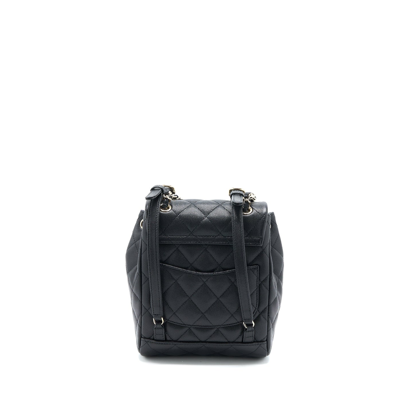 Chanel 23p Flap Backpack Caviar LGHW Microchip Black