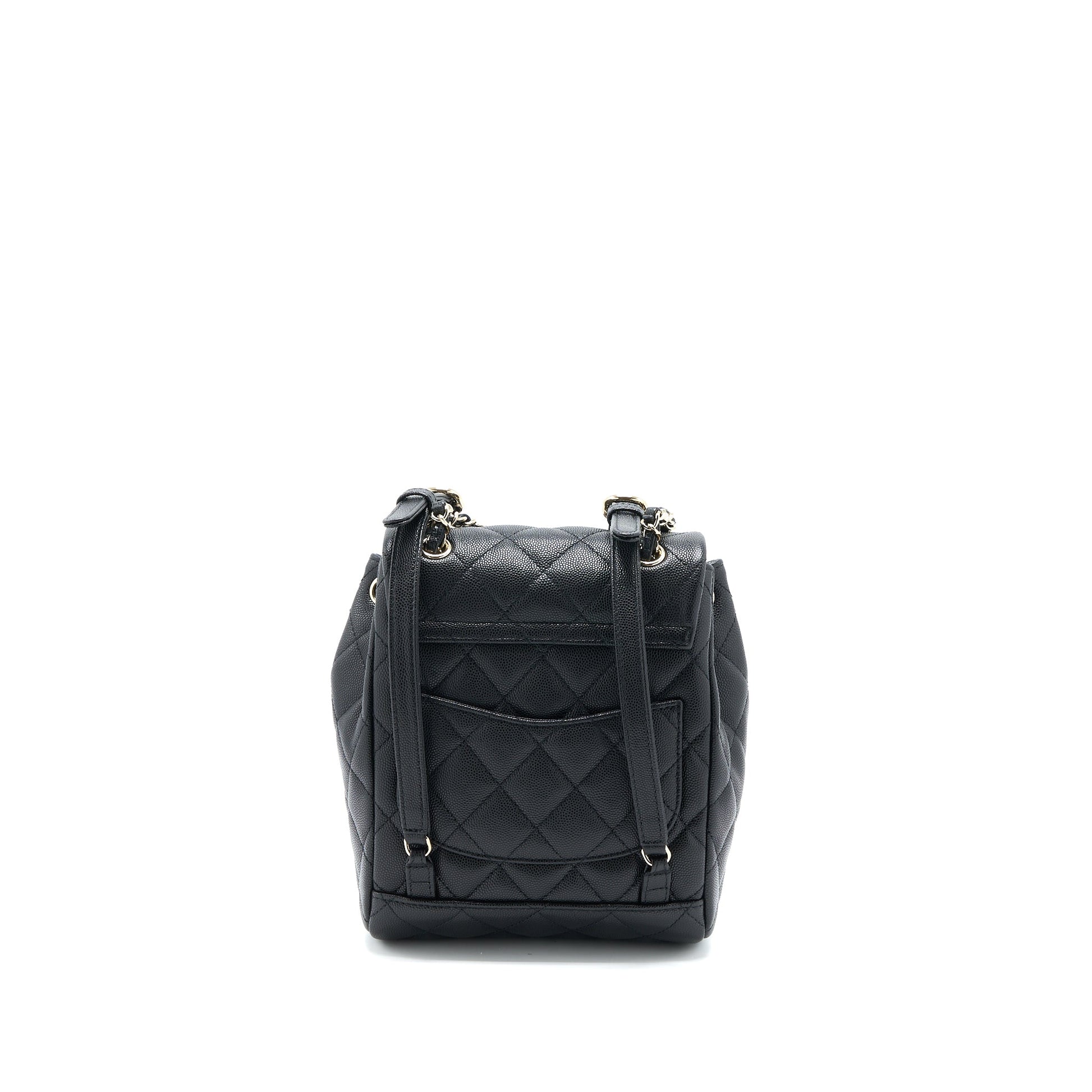 Chanel 23p Flap Backpack Caviar LGHW Microchip Black