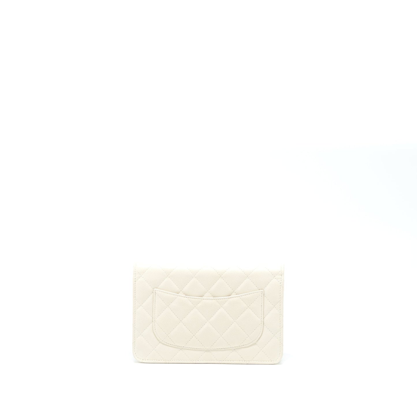 Chanel Classic On Caviar LGHW Microchip White Wallet Case Microchip 2