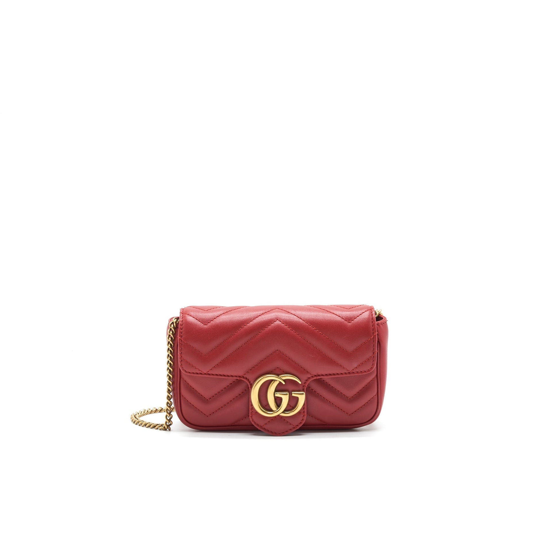 Gucci Marmont Super Bag Leather Red Travel Bag
