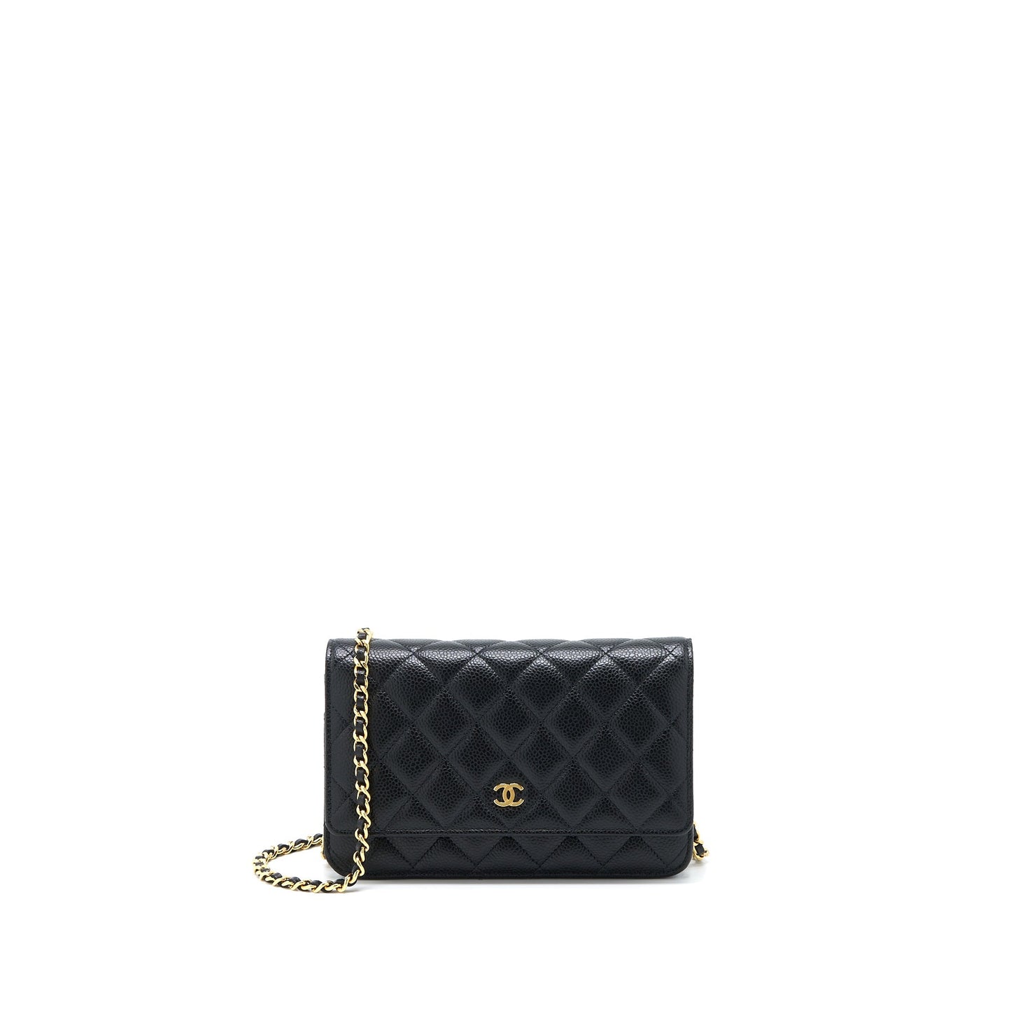 Chanel Classic On Caviar GHW Microchip Black Wallet Case Microchip 16
