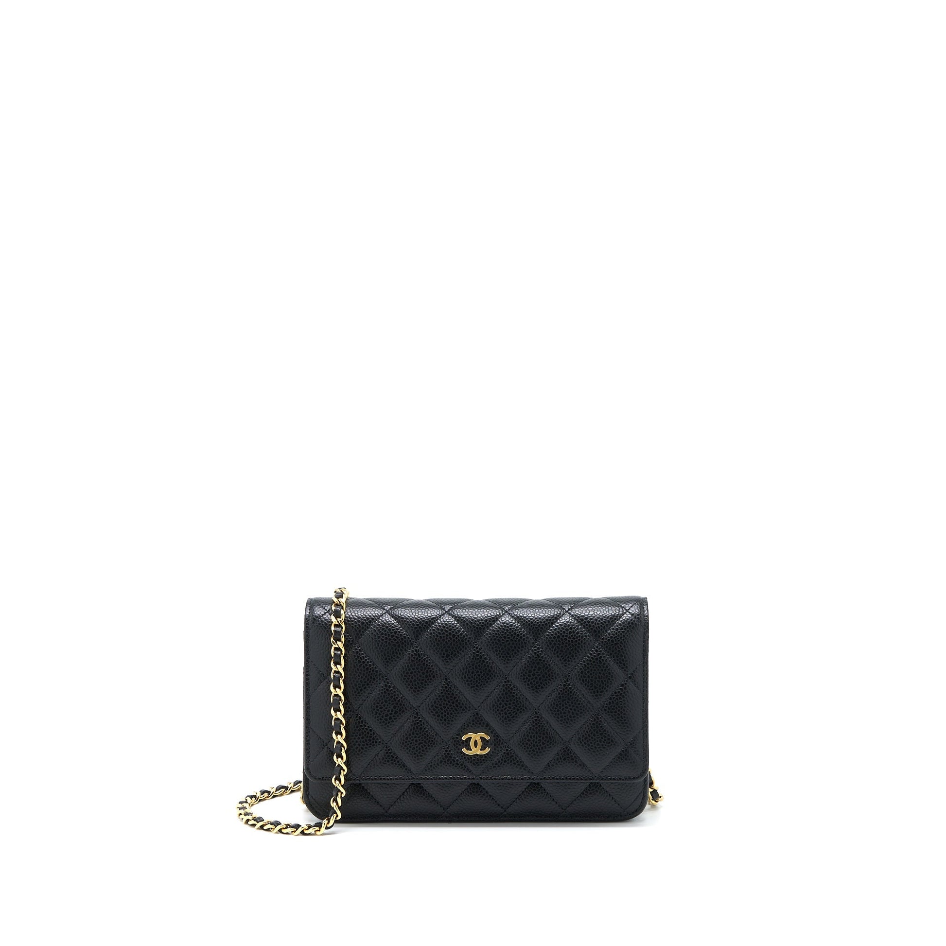 Chanel Classic On Caviar GHW Microchip Black Wallet Case Microchip 16