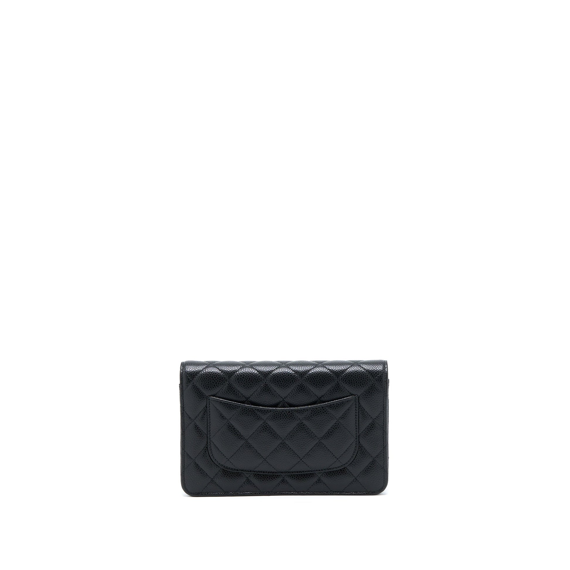 Chanel Classic On Caviar GHW Microchip Black Wallet Case Microchip 16