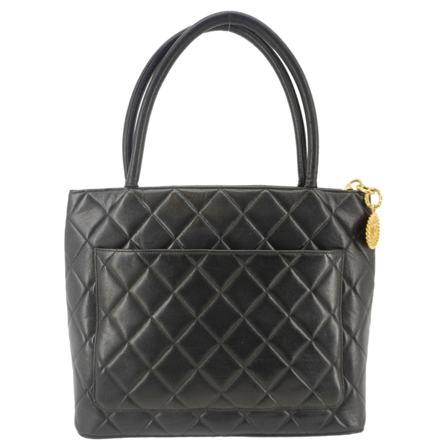 Chanel Medallion Quilted Leather Black Travel Bag