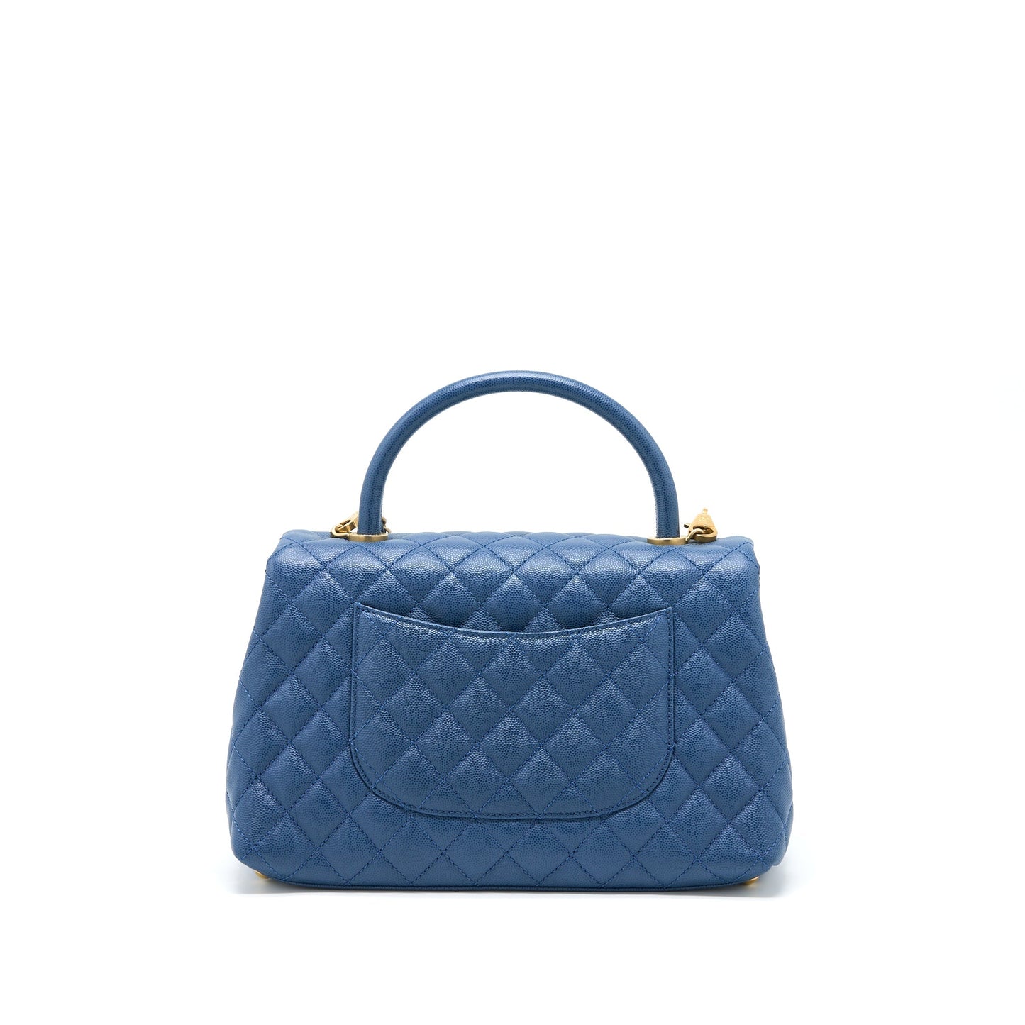 Chanel Coco Handle Flap Caviar GHW Blue Shoulder Bag