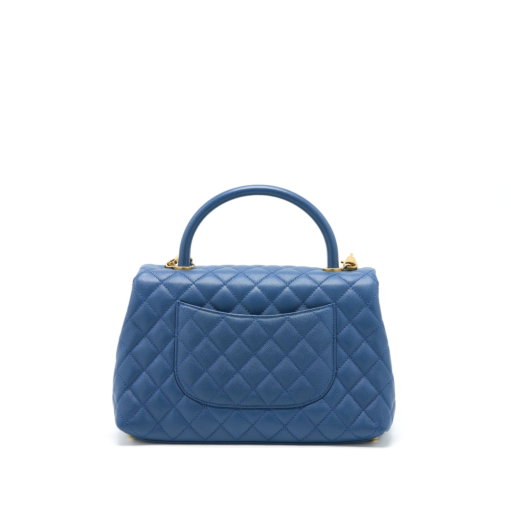 Chanel Coco Handle Flap Caviar GHW Blue Shoulder Bag