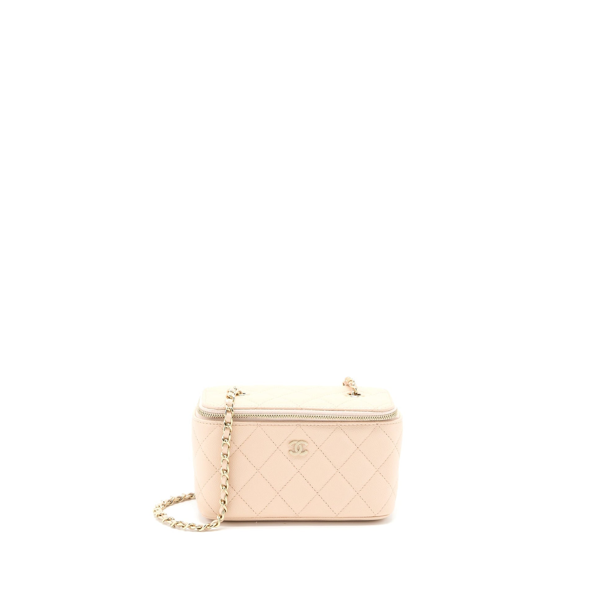 Chanel Long Vanity Caviar Light LGHW Beige Handbag