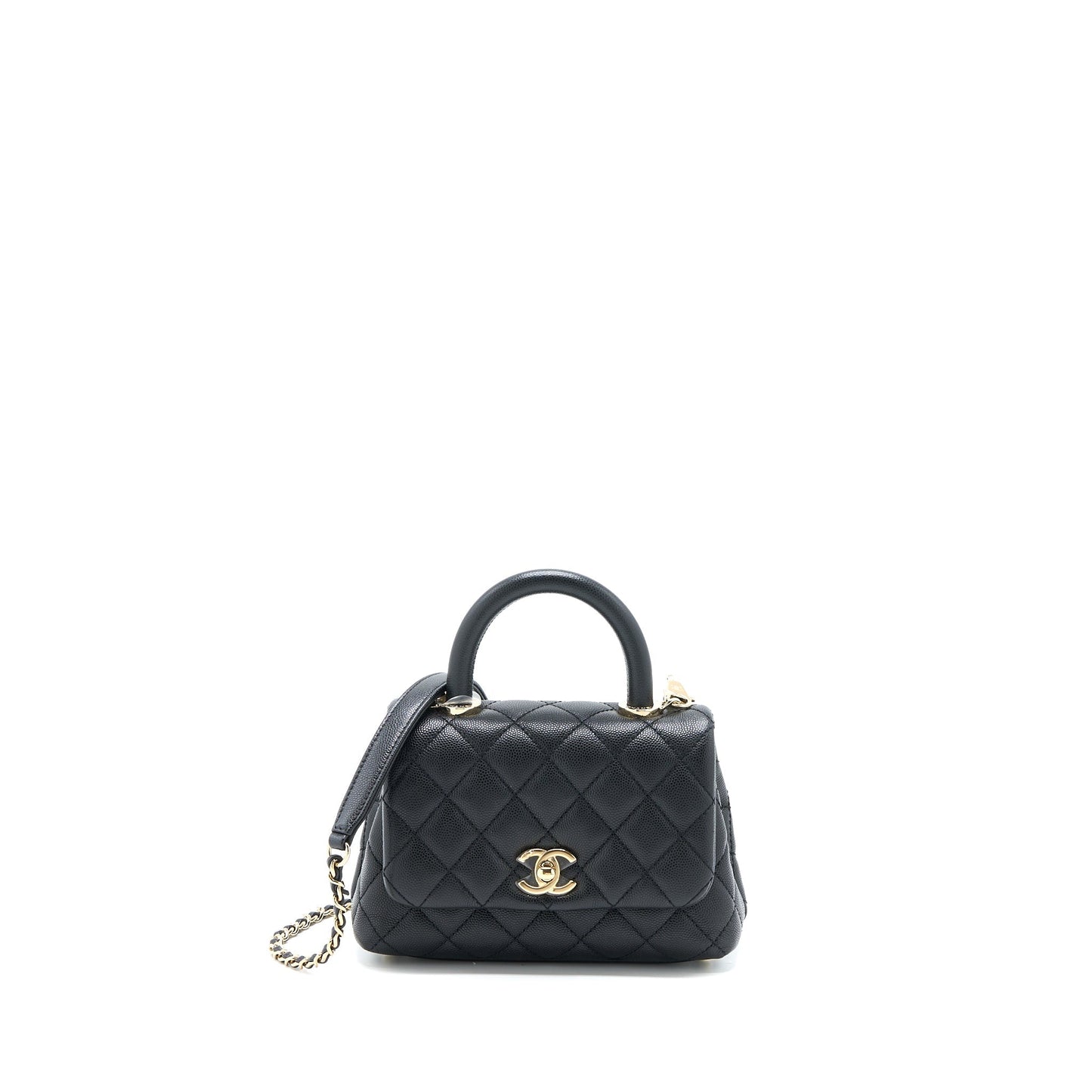 Chanel Coco Handle Caviar LGHW Black Mini Bag