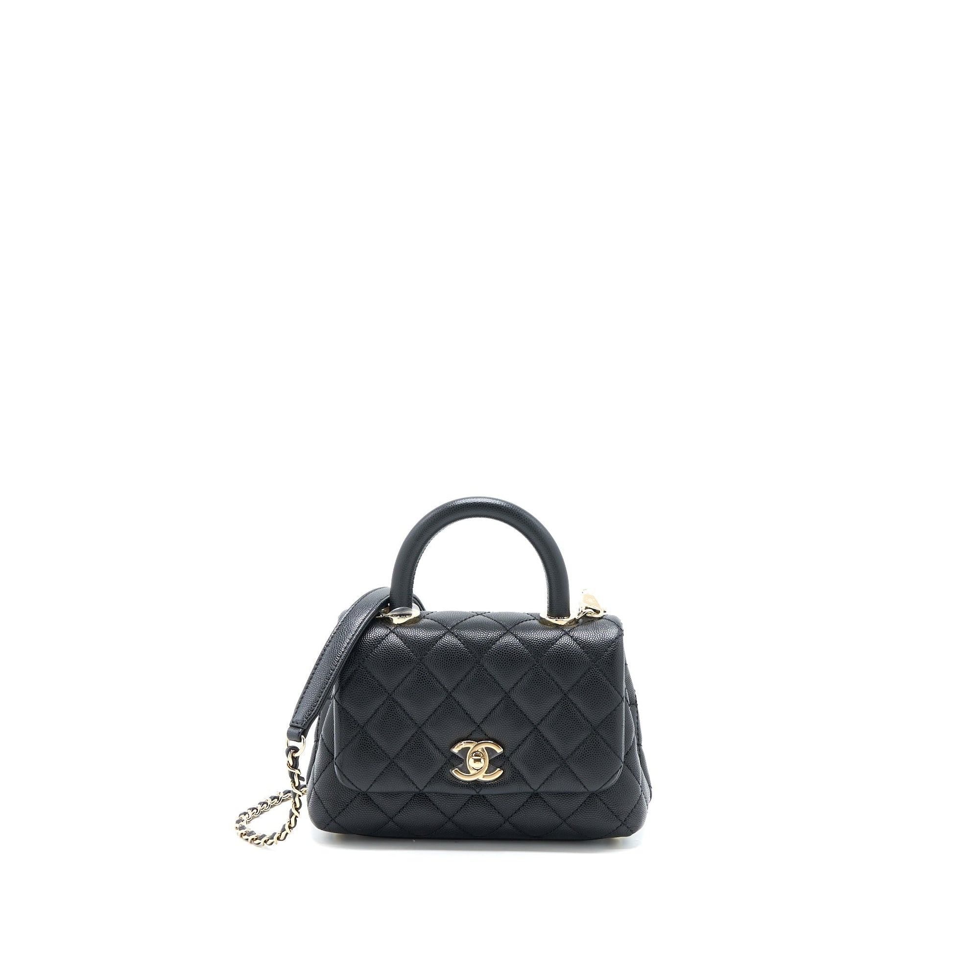Chanel Coco Handle Caviar LGHW Black Mini Bag
