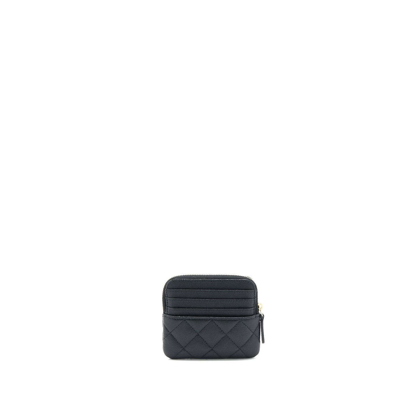Chanel 23C Zipped Coin Purse Caviar LGHW Black Wallet Case