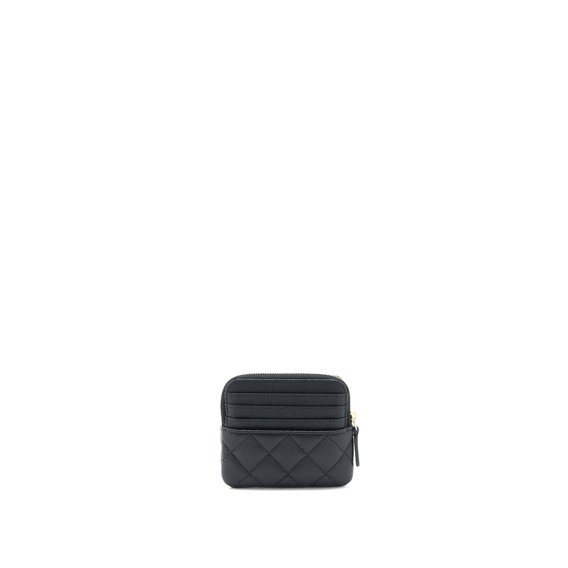 Chanel 23C Zipped Coin Purse Caviar LGHW Black Wallet Case