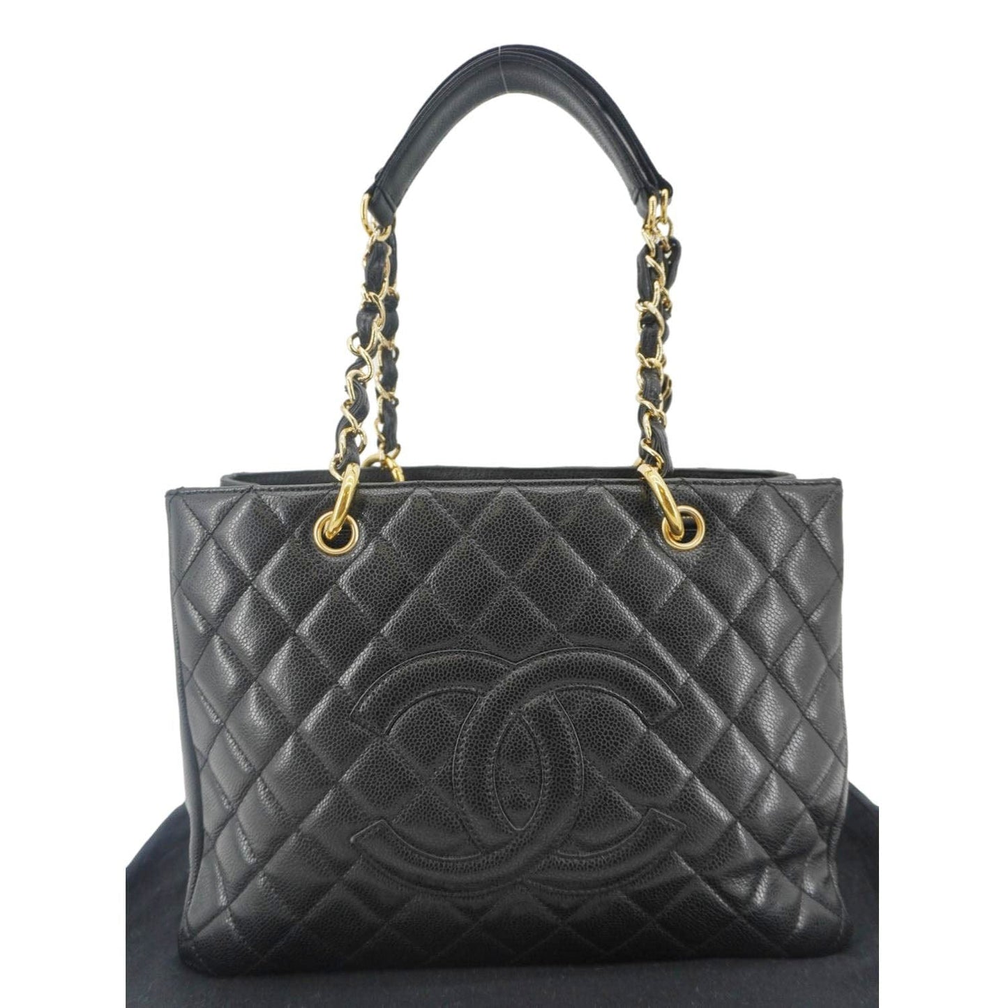 Chanel Grand Shopping Quilted Leather Black Travel Bag
