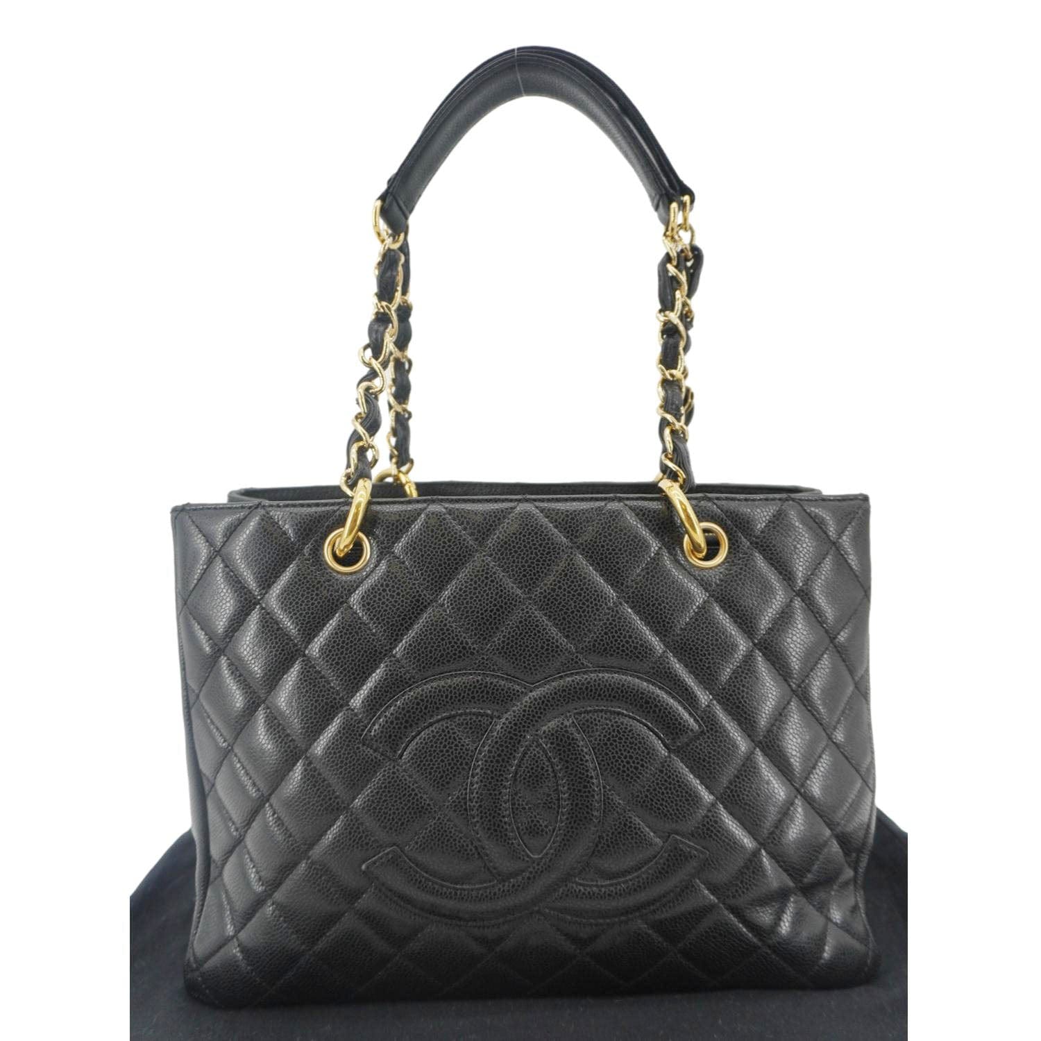 Chanel Grand Shopping Quilted Leather Black Travel Bag