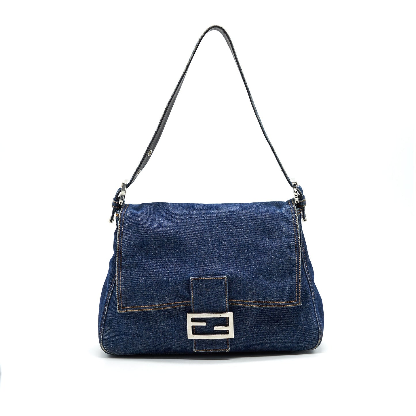 Fendi Mamma Baguette Purse Denim Mini Shoulder Bag