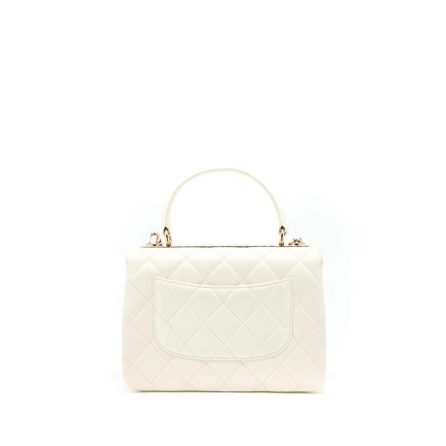 Chanel Trendy CC Lambskin RGHW Microchip White Small Handbag