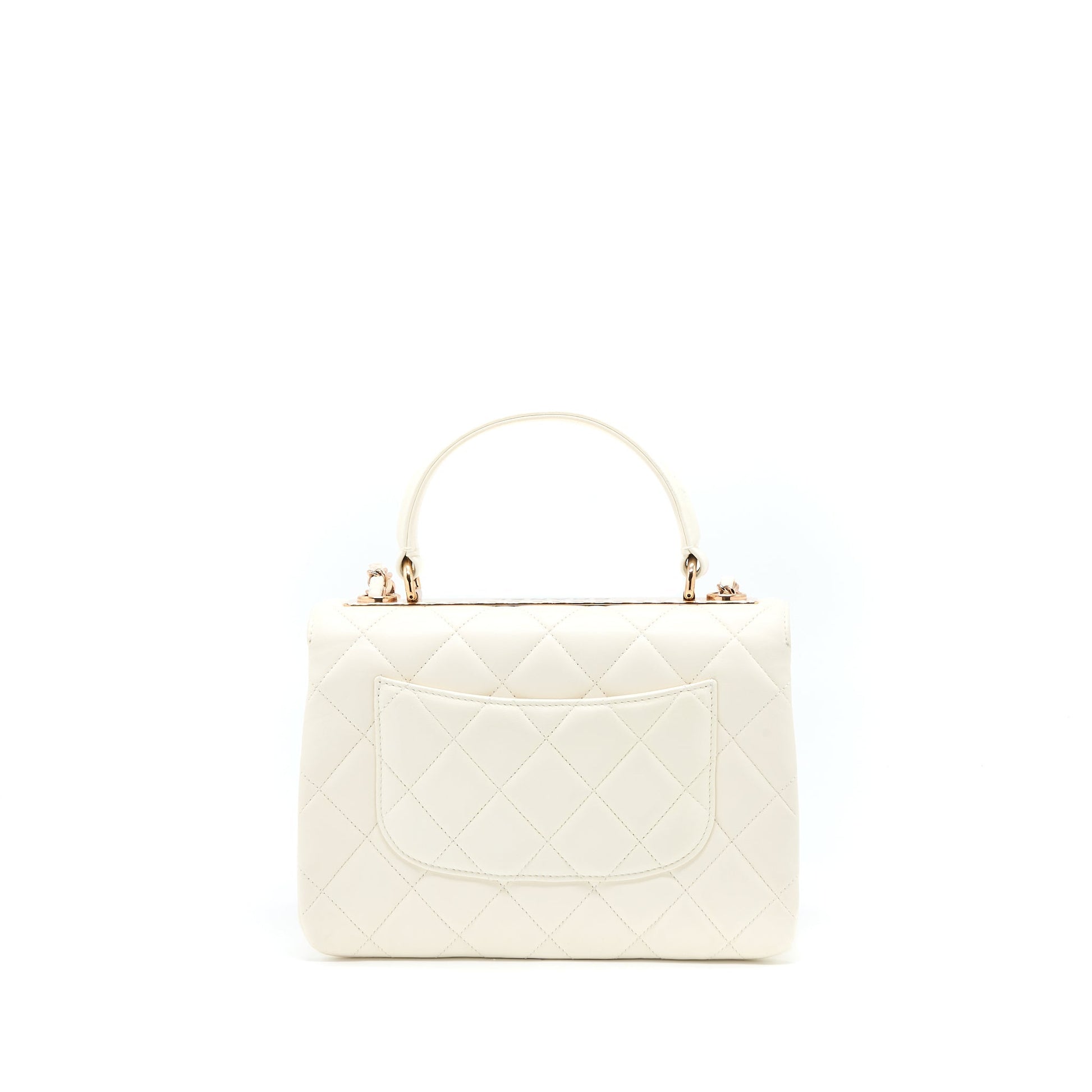 Chanel Trendy CC Lambskin RGHW Microchip White Small Handbag
