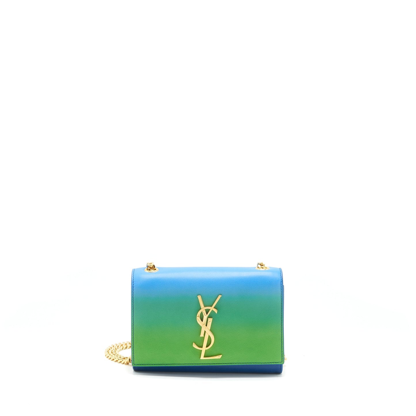 YSL Saint Laurent Saint Laurent Kate Chain Purse Travel Bag Blue Green