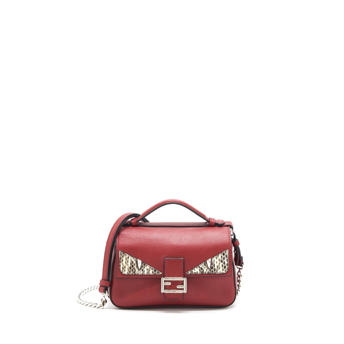 Fendi Monster Baguette Purse Red Micro Shoulder Bag