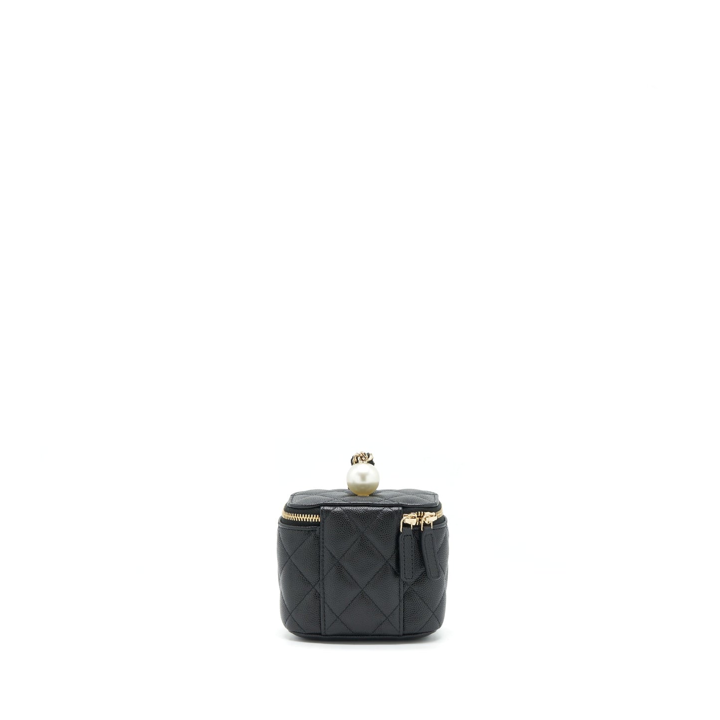Chanel Vanity CC Pearl Caviar LGHW Black Small Clutch Bag Black Lghw