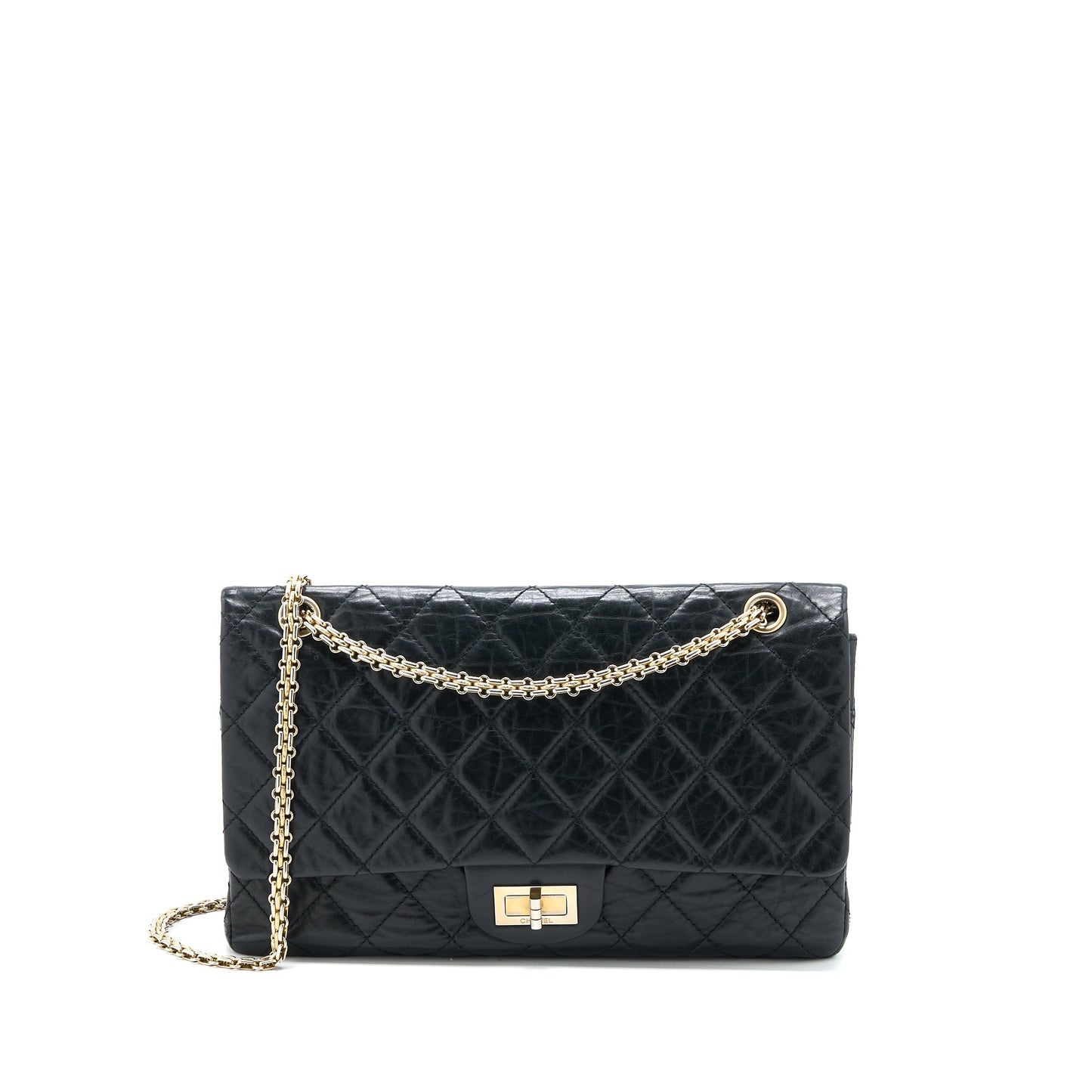 Chanel 2.55 227 Maxi Reissue Flap Aged Black Shoulder Bag