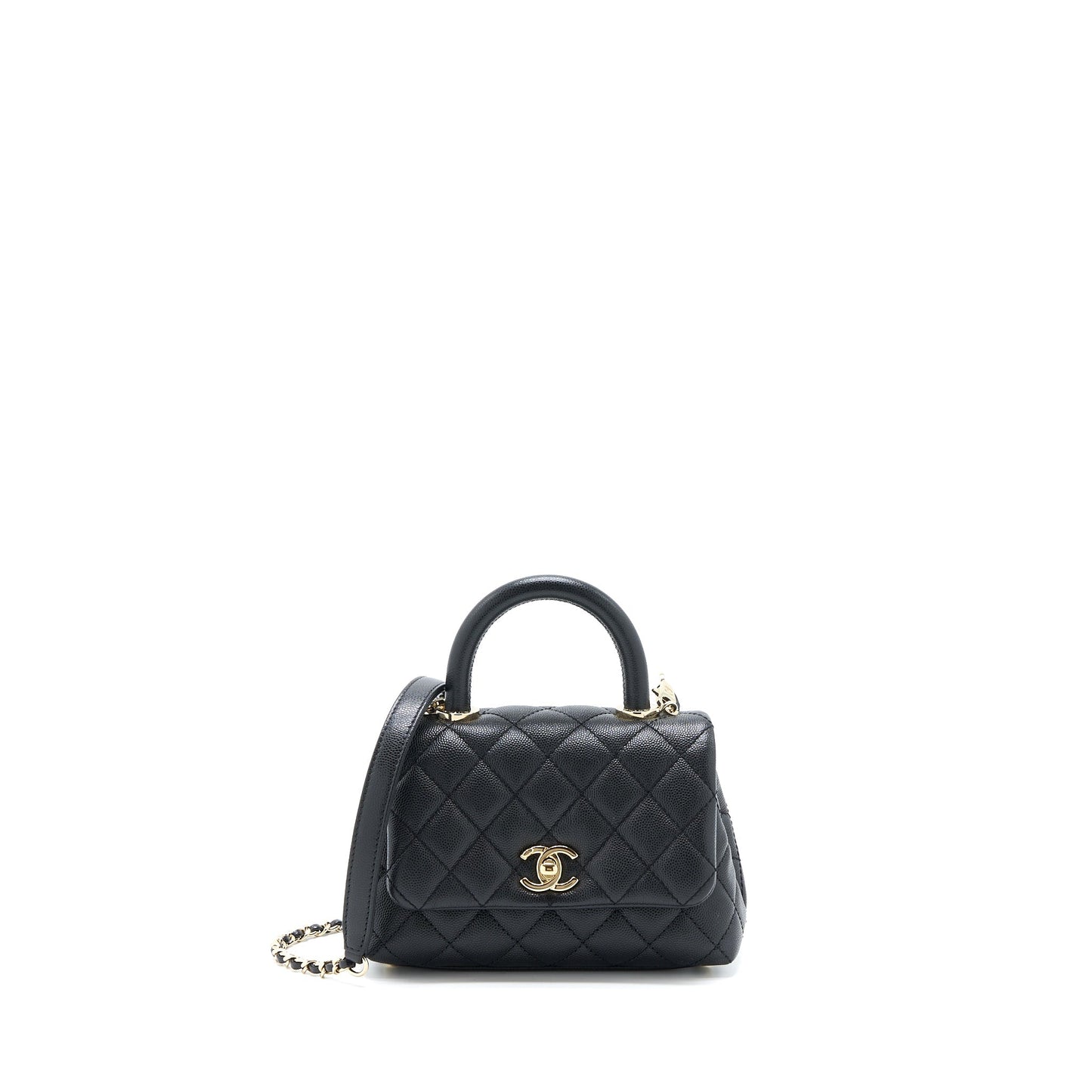 Chanel Extra Coco Handle Caviar LGHW Black Mini Bag