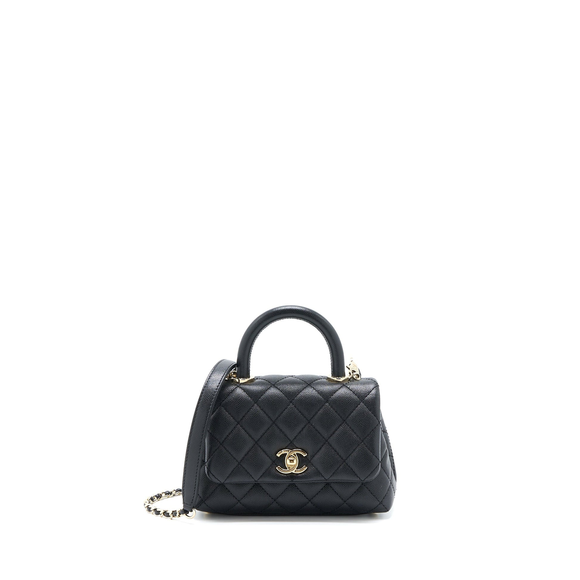 Chanel Extra Coco Handle Caviar LGHW Black Mini Bag