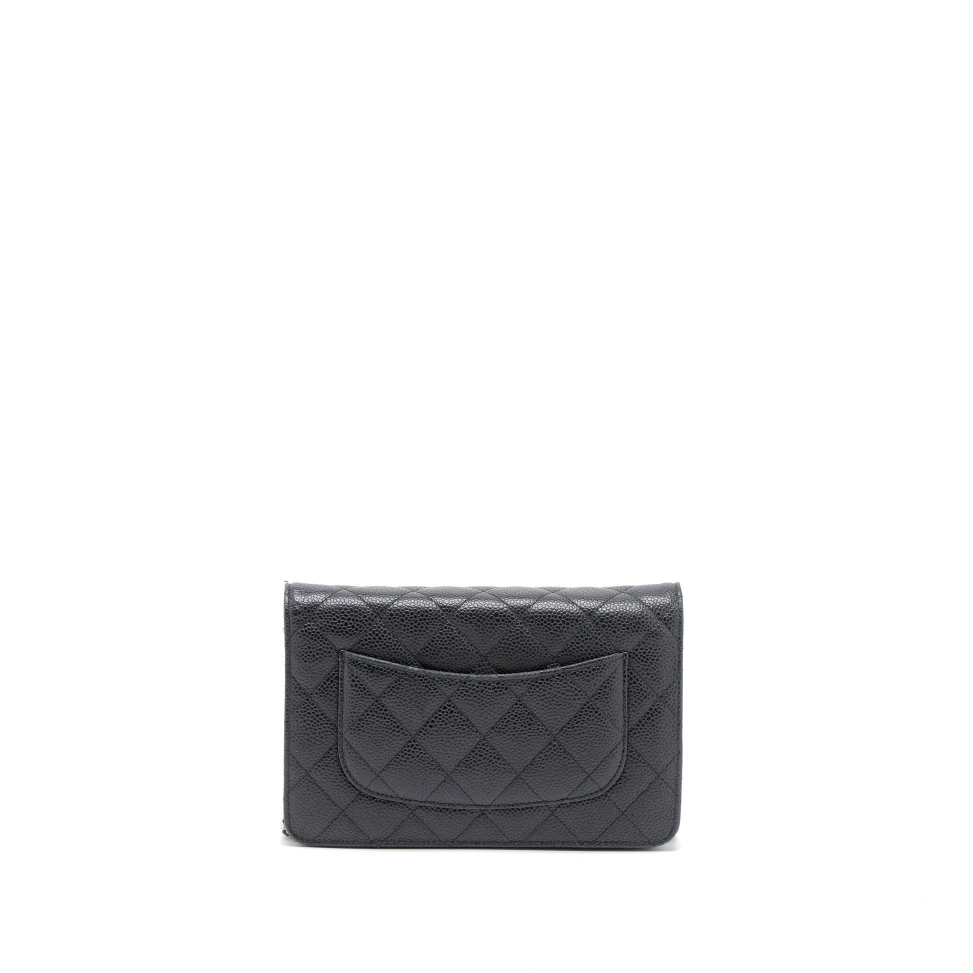 Chanel Classic On Caviar SHW Black Wallet Case Shw 5