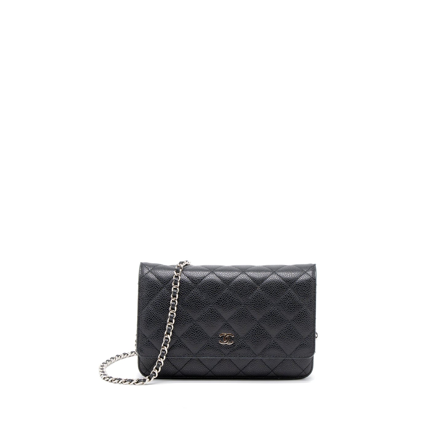 Chanel Classic On Caviar SHW Black Wallet Case Shw 5