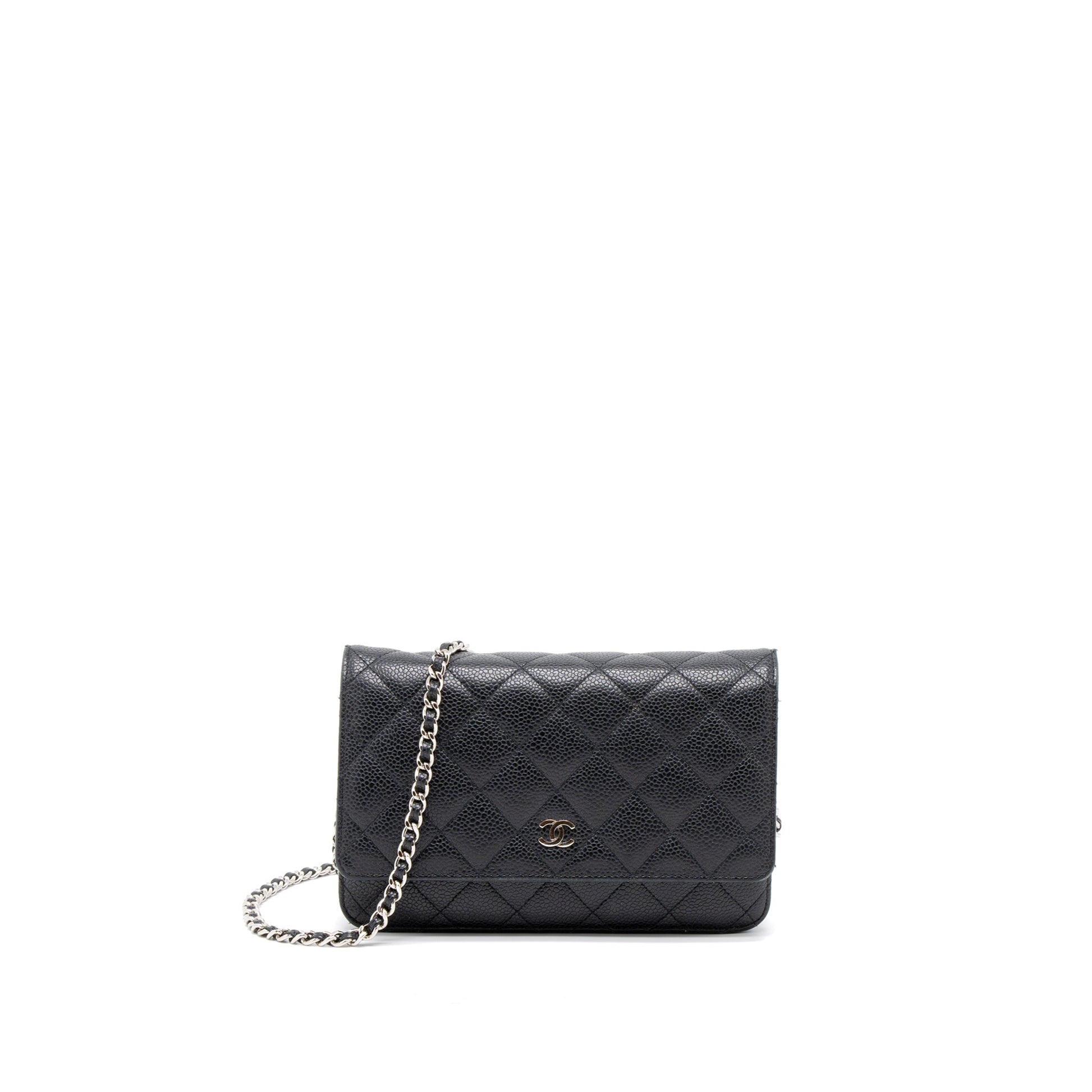 Chanel Classic On Caviar SHW Black Wallet Case Shw 5