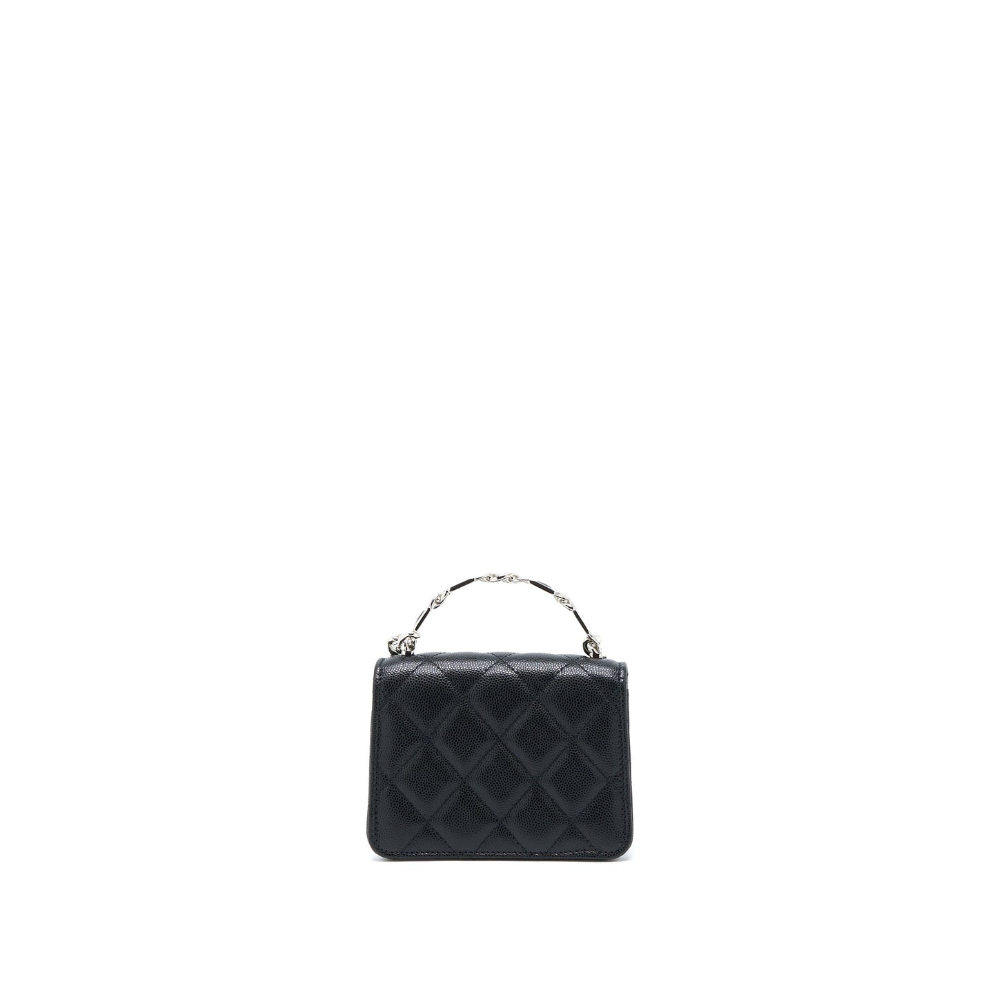 Chanel Detailed Top Handle Flap Caviar SHW Black Shoulder Bag