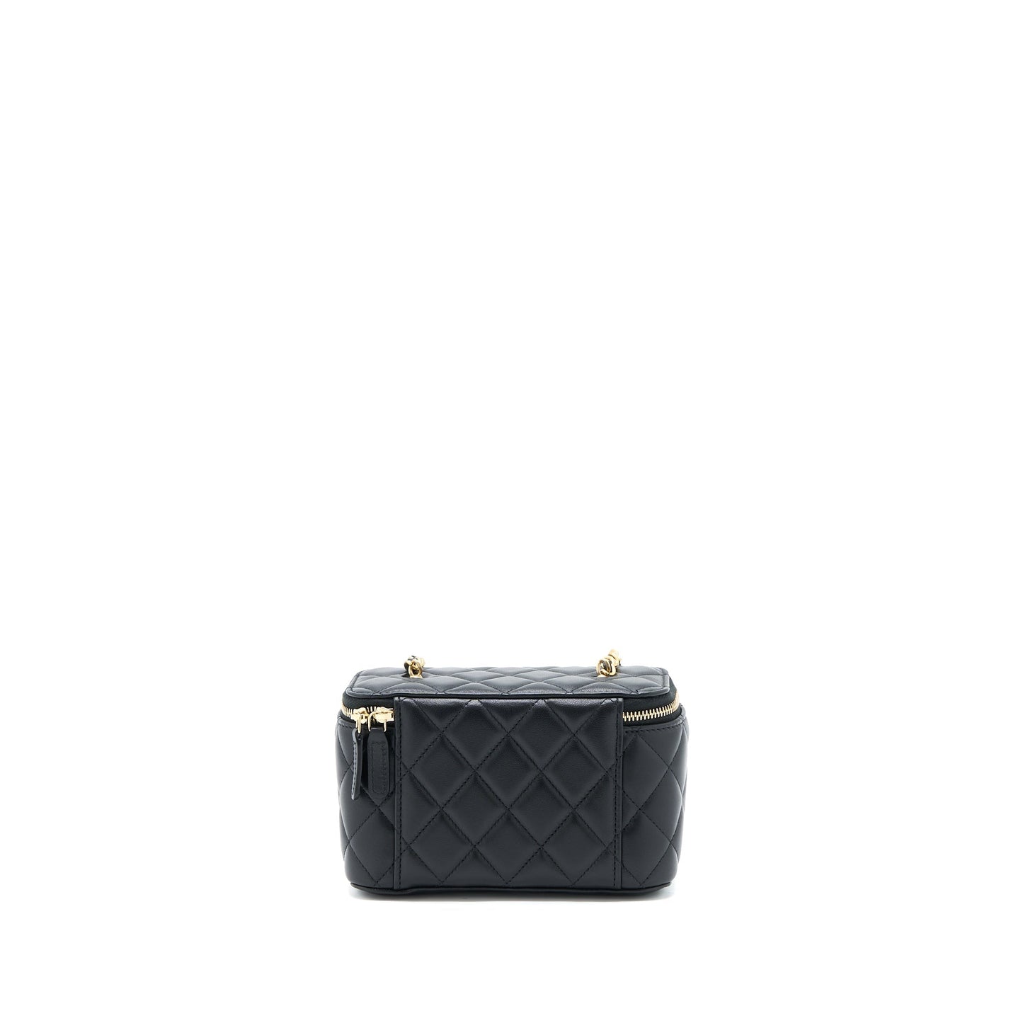 Chanel Pearl Crush Long Vanity Lambskin GHW Black Handbag Ghw Microchip