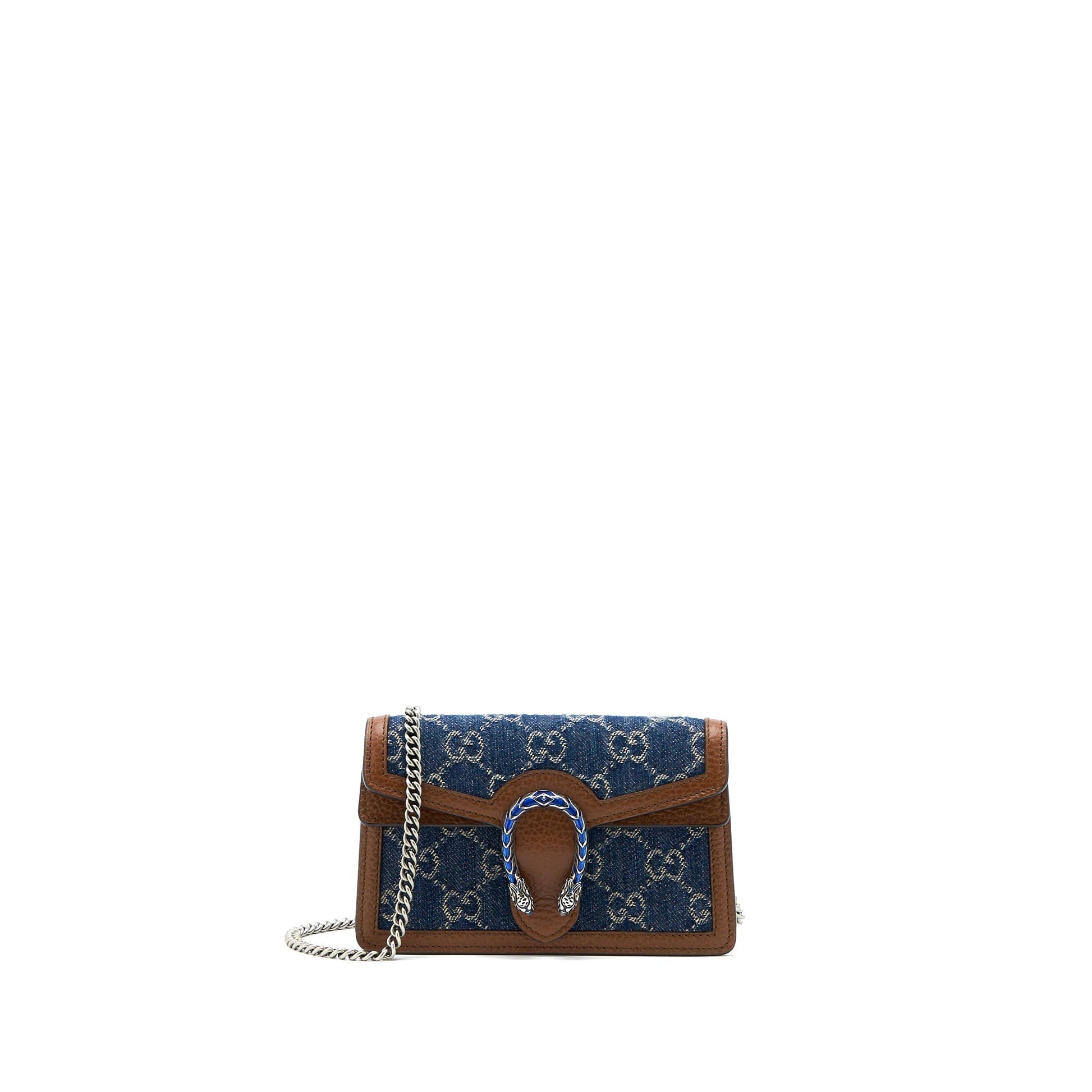 Gucci Super Dionysus Supreme Multicolour Hardware Handbag Leather Denim Travel Bag