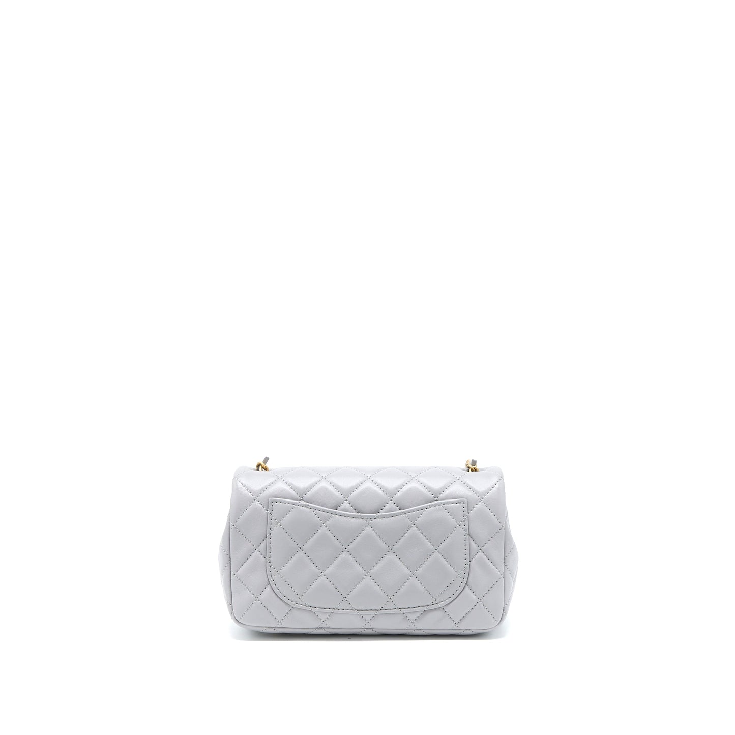 Chanel Pearl Crush Rectangular Flap Lambskin Light Grey Shoulder Bag