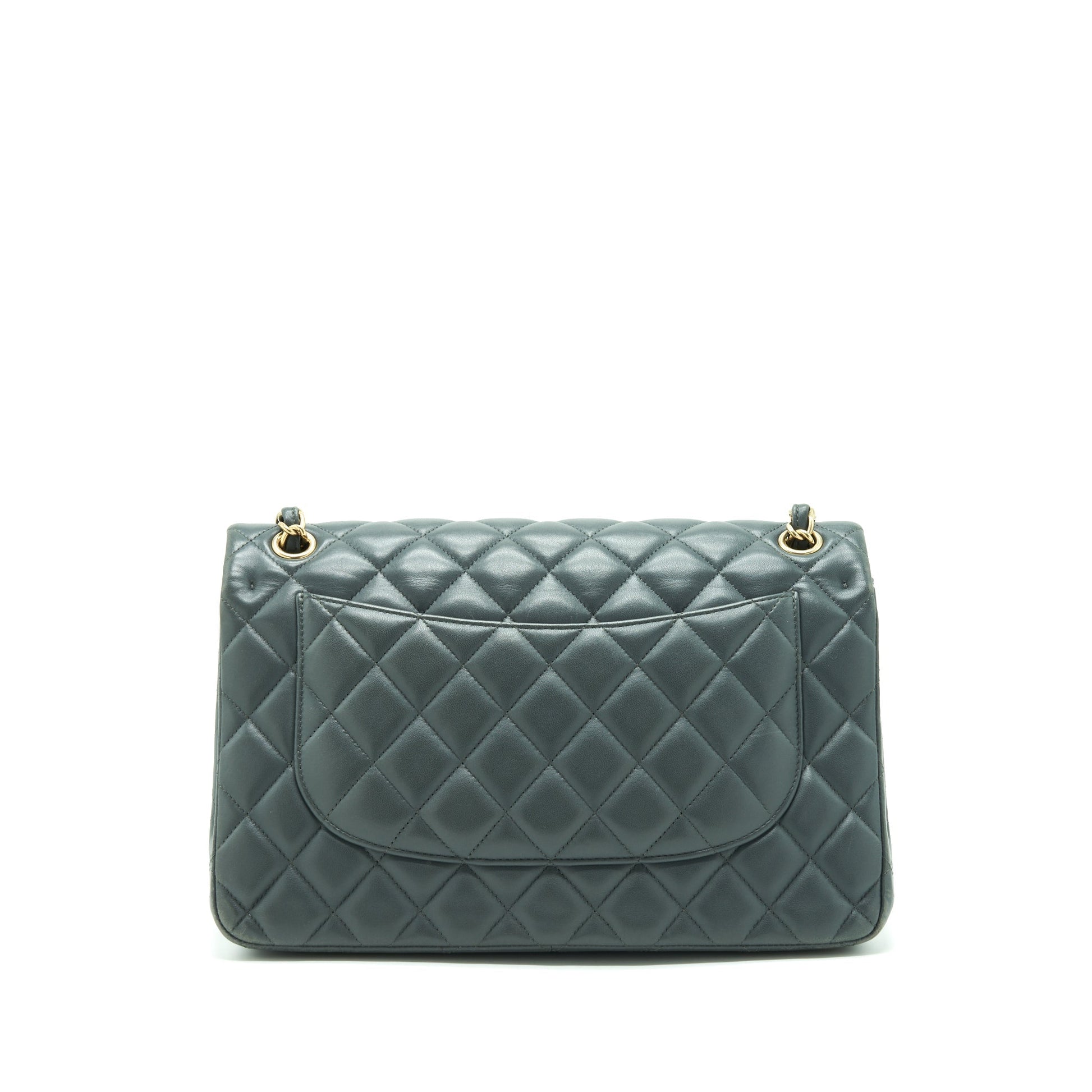 Chanel Jumbo Classic Double Flap Lambskin SHW Grey Shoulder Bag