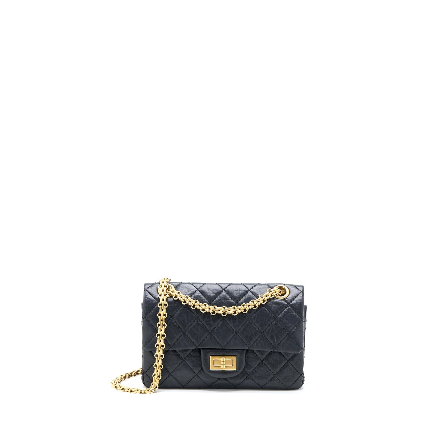Chanel 2.55 Reissue Flap Aged Calfskin Brushed Black Shoulder Bag Microchip 4
