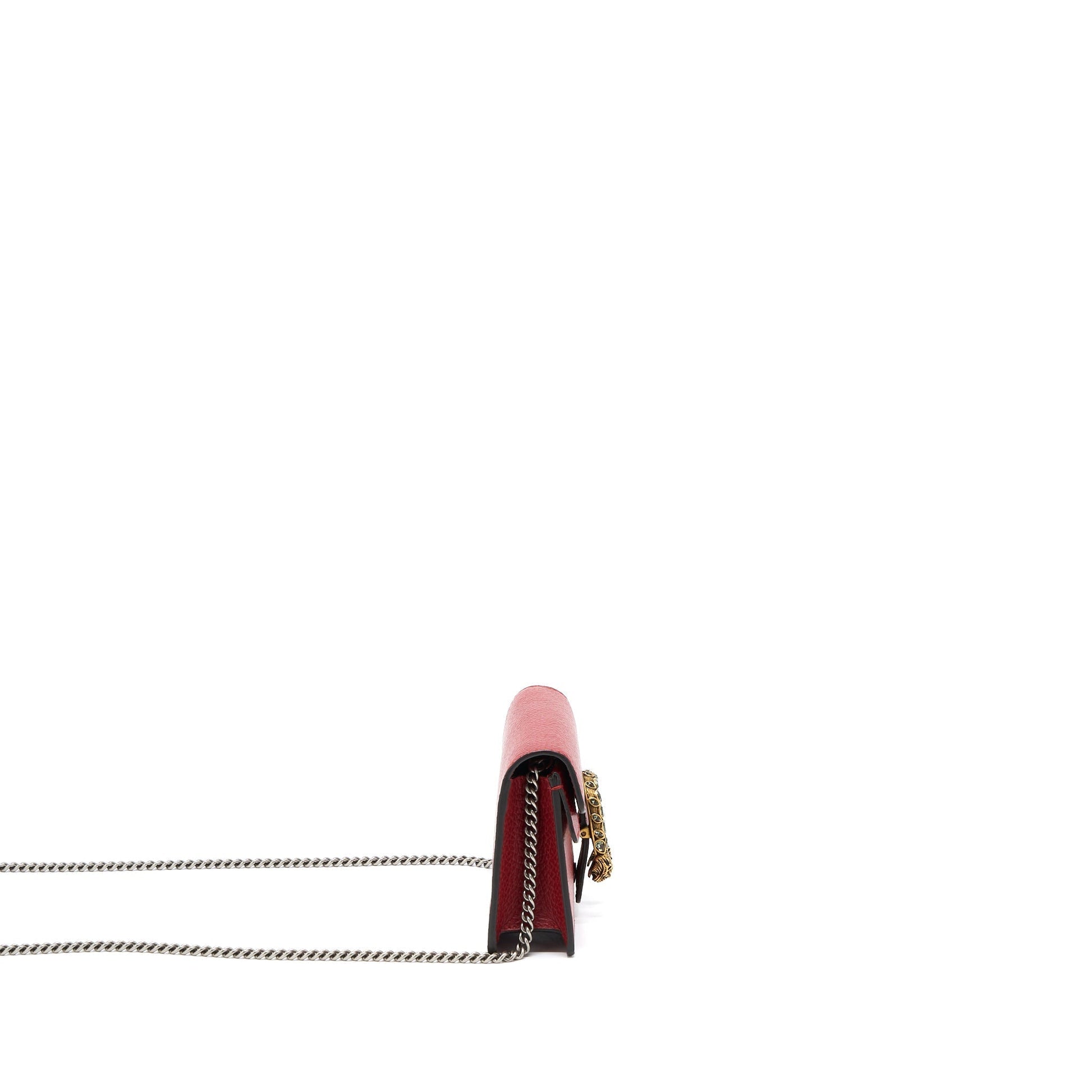 Gucci Super Dionysus Calfskin Ruthenium Shw Handbag Red Mini Travel Bag