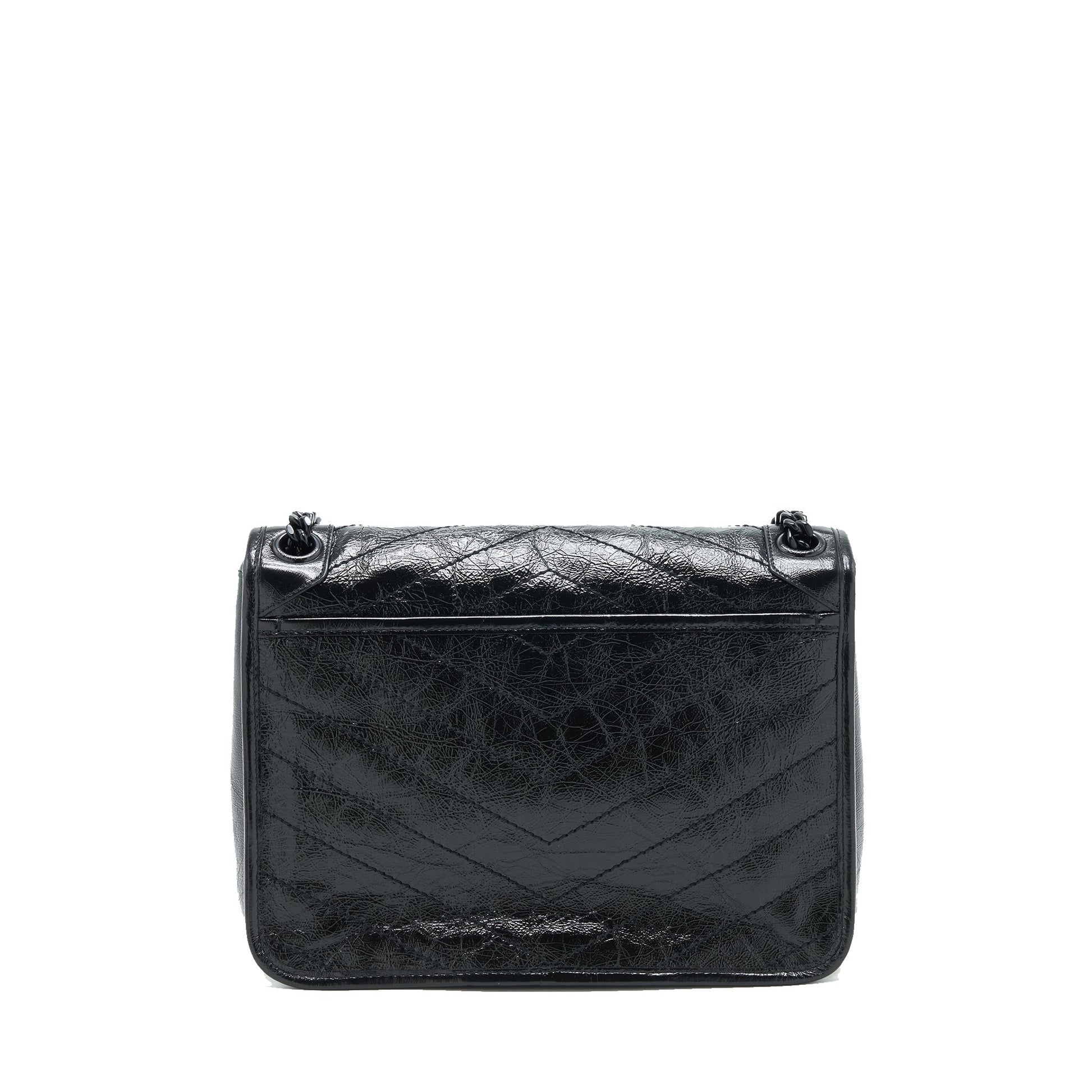 YSL Saint Laurent Saint Laurent Niki Purse Crinkled So Travel Black Medium Travel Bag