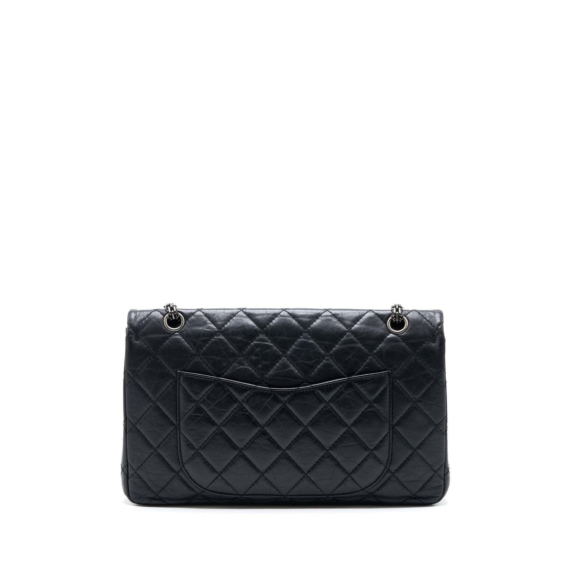 Chanel 2.55 Reissue 227 Aged Calfskin Ruthenium Black Handbag
