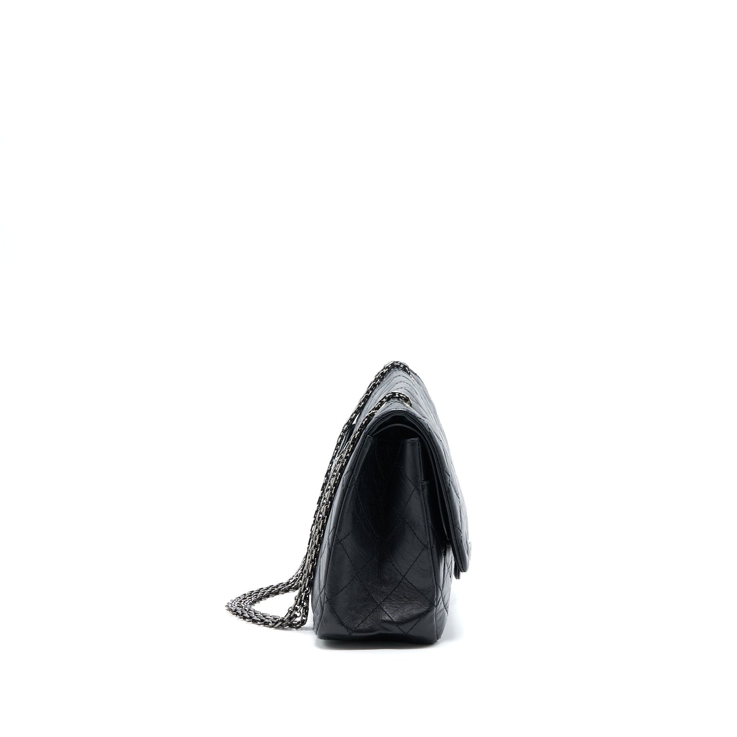 Chanel 2.55 Reissue 227 Aged Calfskin Ruthenium Black Handbag