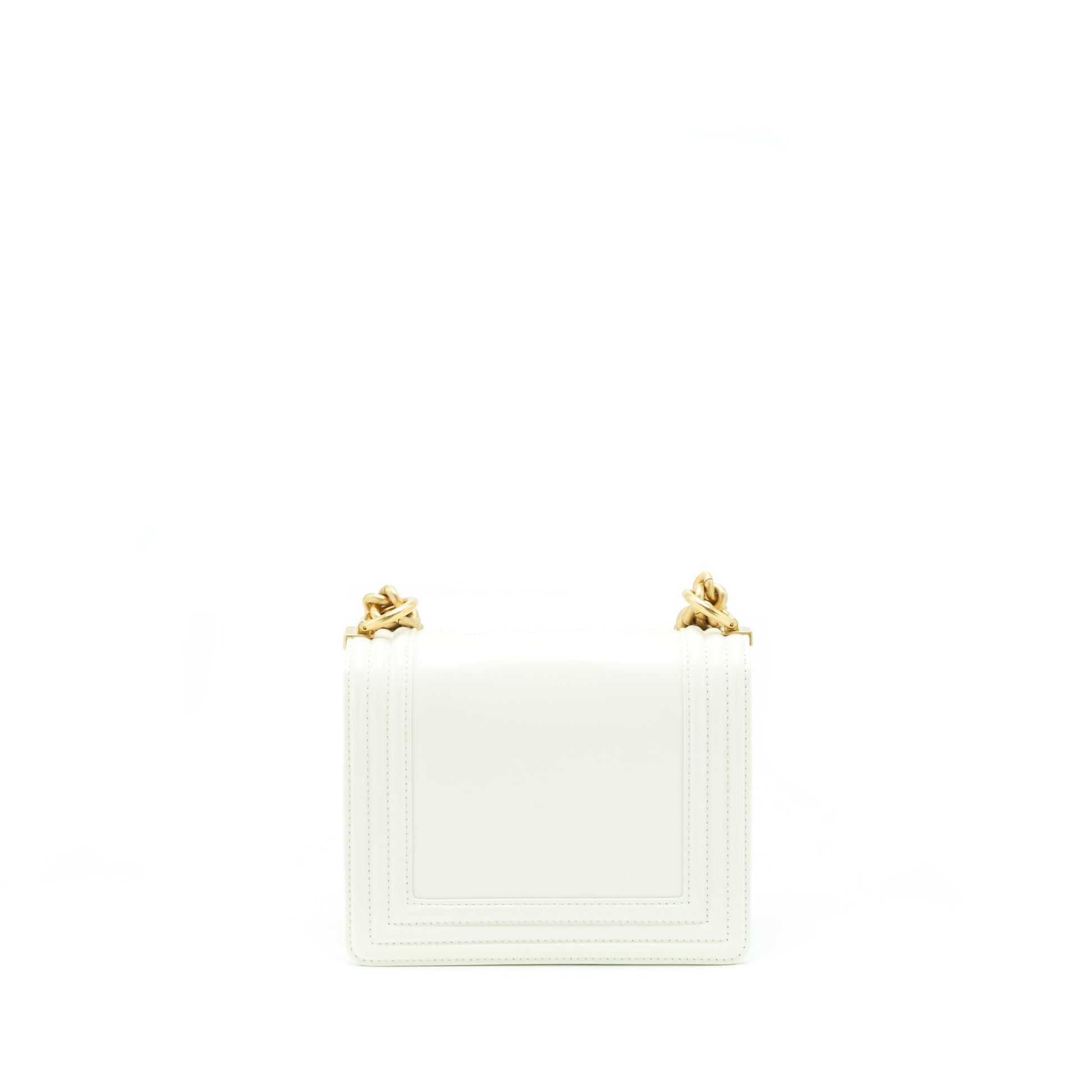 Chanel Boy Calfskin GHW Microchip White Mini Bag