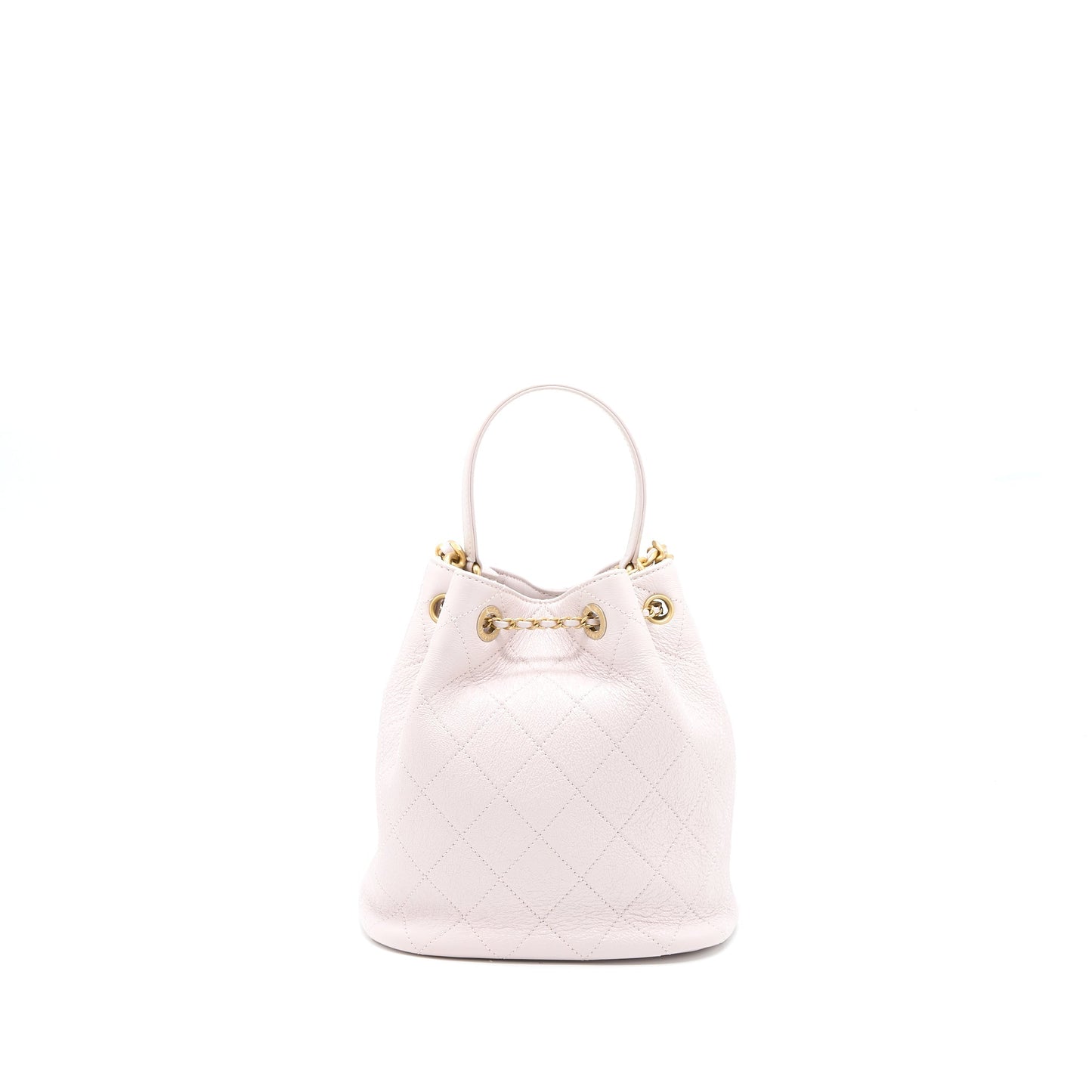 Chanel Drawstring Bucket Lambskin Light GHW Pink Jewelry