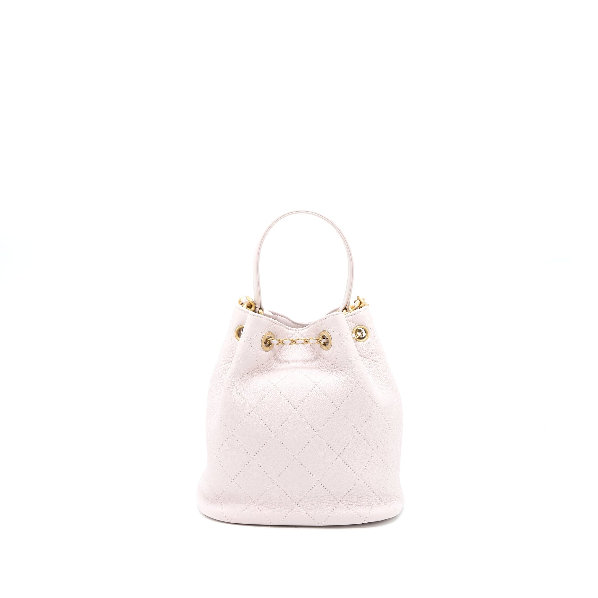 Chanel Drawstring Bucket Lambskin Light GHW Pink Jewelry