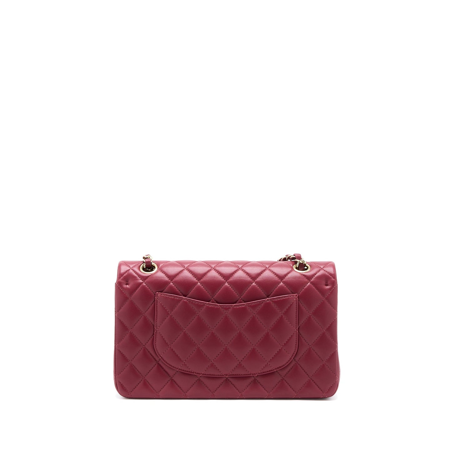 Chanel Classic Flap Lambskin Dark LGHW Microchip Red Shoulder Bag