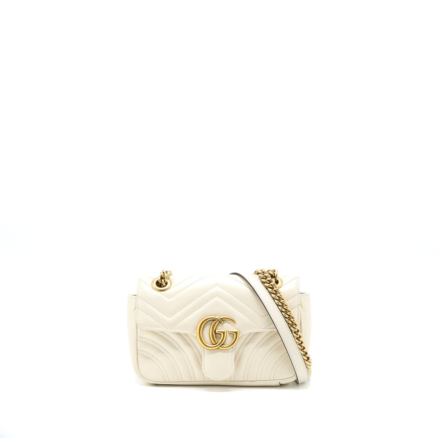 Gucci Marmont Calfskin Handbag White Mini Travel Bag